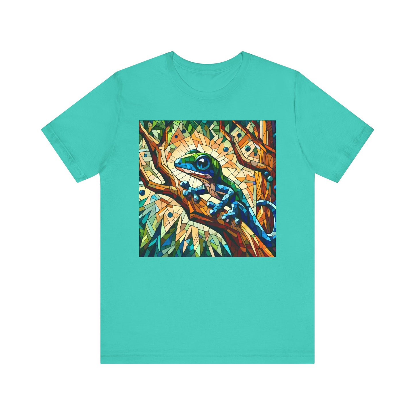 Stained Glass Lizard Unisex Jersey Tee - Casual Everyday Wear - Great for Reptile Lovers