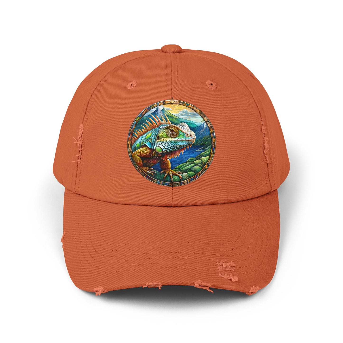 Iguana Unisex Distressed Cap - Casual Streetwear Hat for Everyday Use - Great for Reptile Lovers