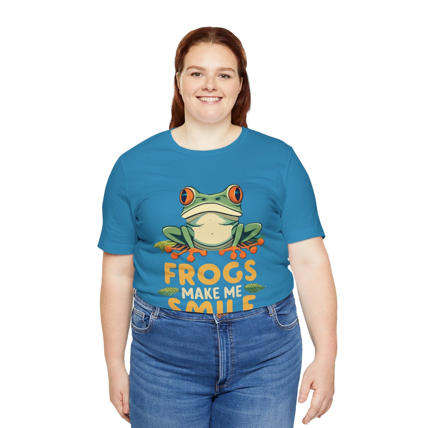 "Frogs Make Me Smile" Unisex Jersey Tee - Casual Everyday Wear - Great for Reptile Lovers
