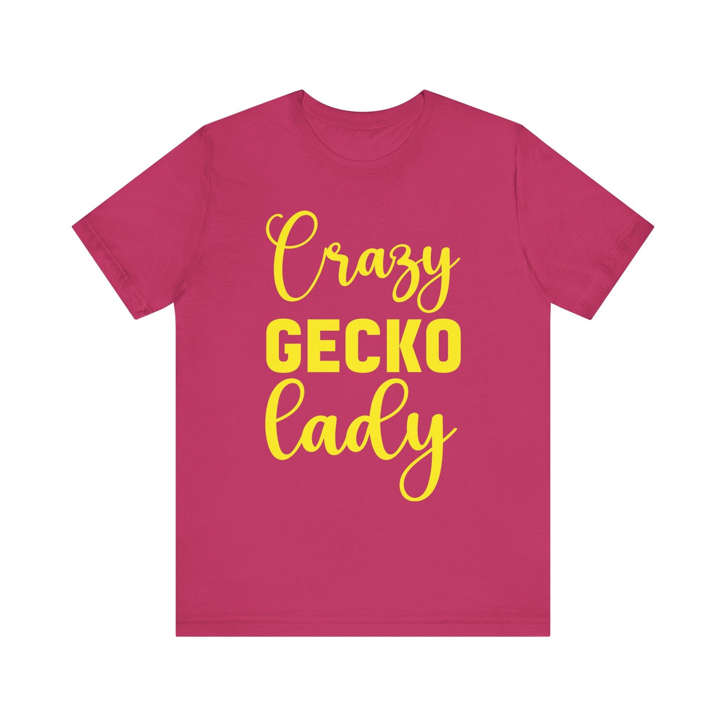 "Crazy Gecko Lady" Unisex Jersey Tee - Casual Everyday Wear - Great for Reptile Lovers