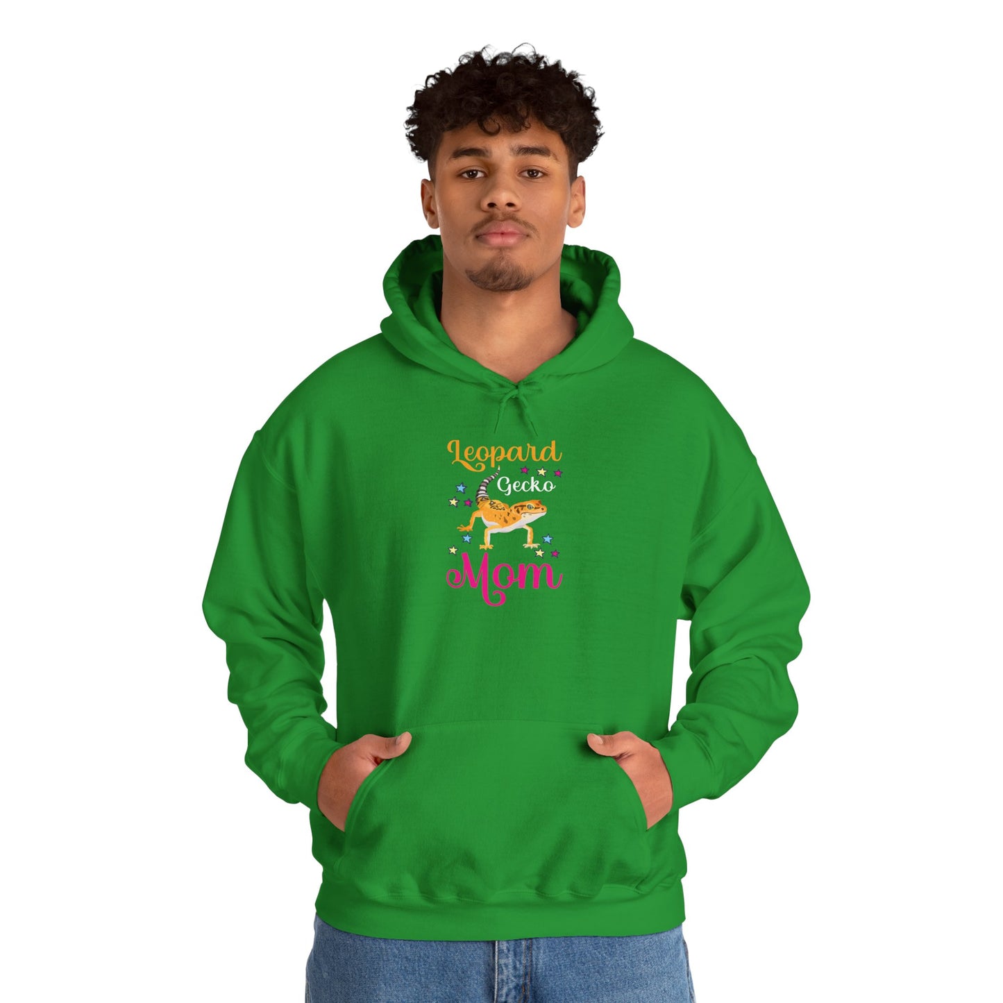 "Leopard Mom" Unisex Hooded Sweatshirt with Bold Print - Great for Reptile Lovers