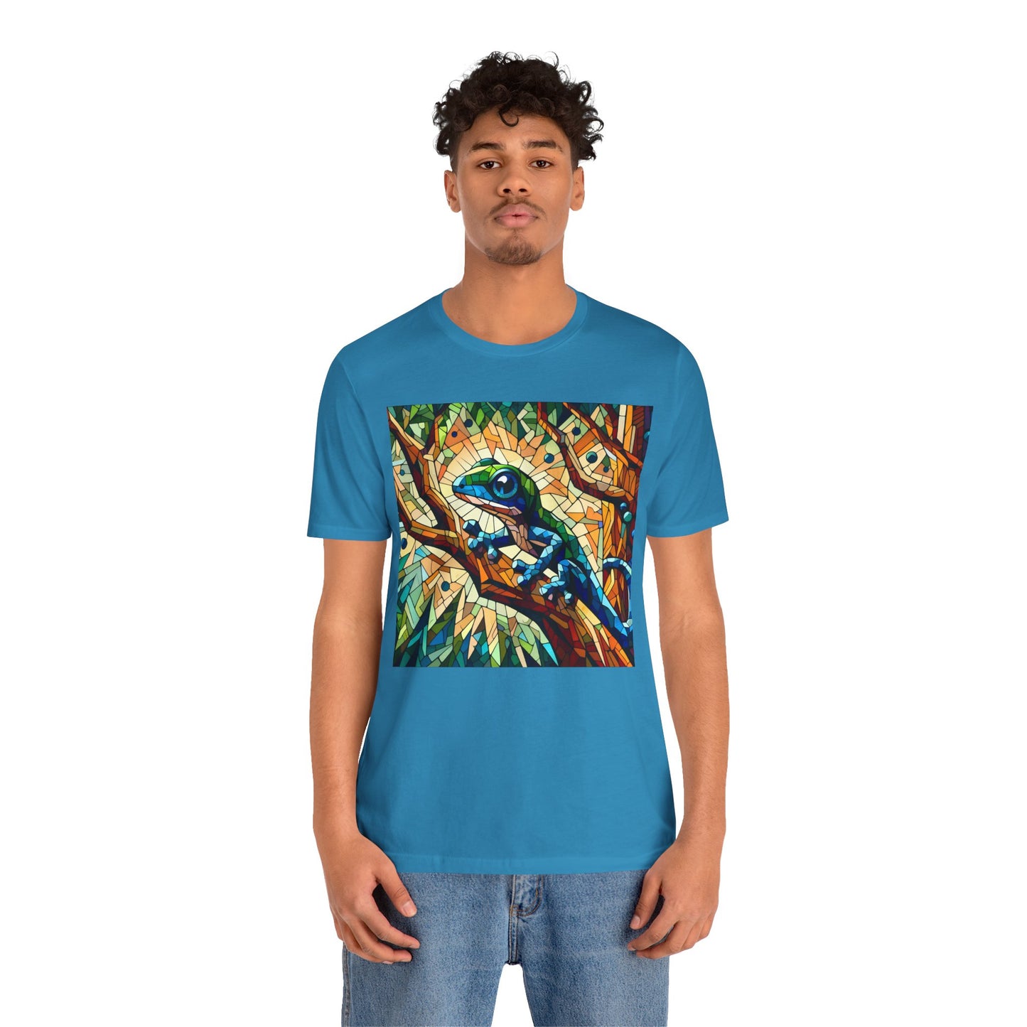 Stained Glass Lizard Unisex Jersey Tee - Casual Everyday Wear - Great for Reptile Lovers