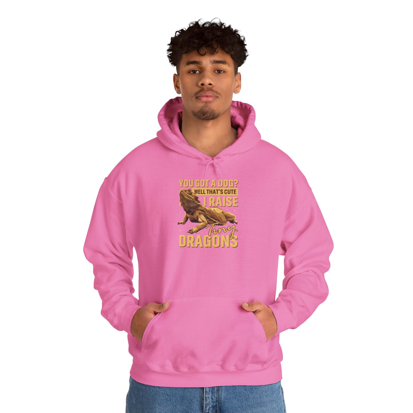 "I Raise Tiny Dragons" Unisex Hooded Sweatshirt with Bold Print - Great for Reptile Lovers