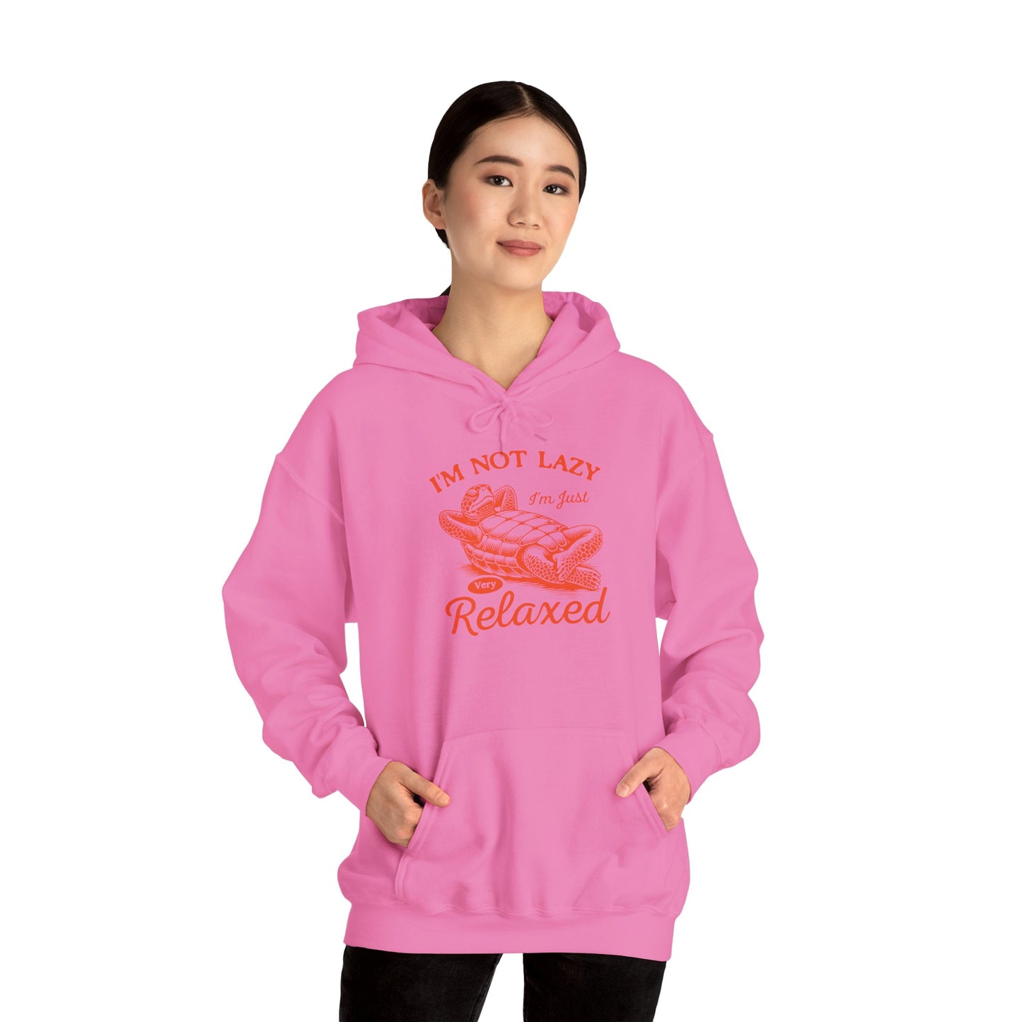 "I'm Not Lazy" Cozy Unisex Hooded Sweatshirt with Bold Print - Great for Reptile Lovers