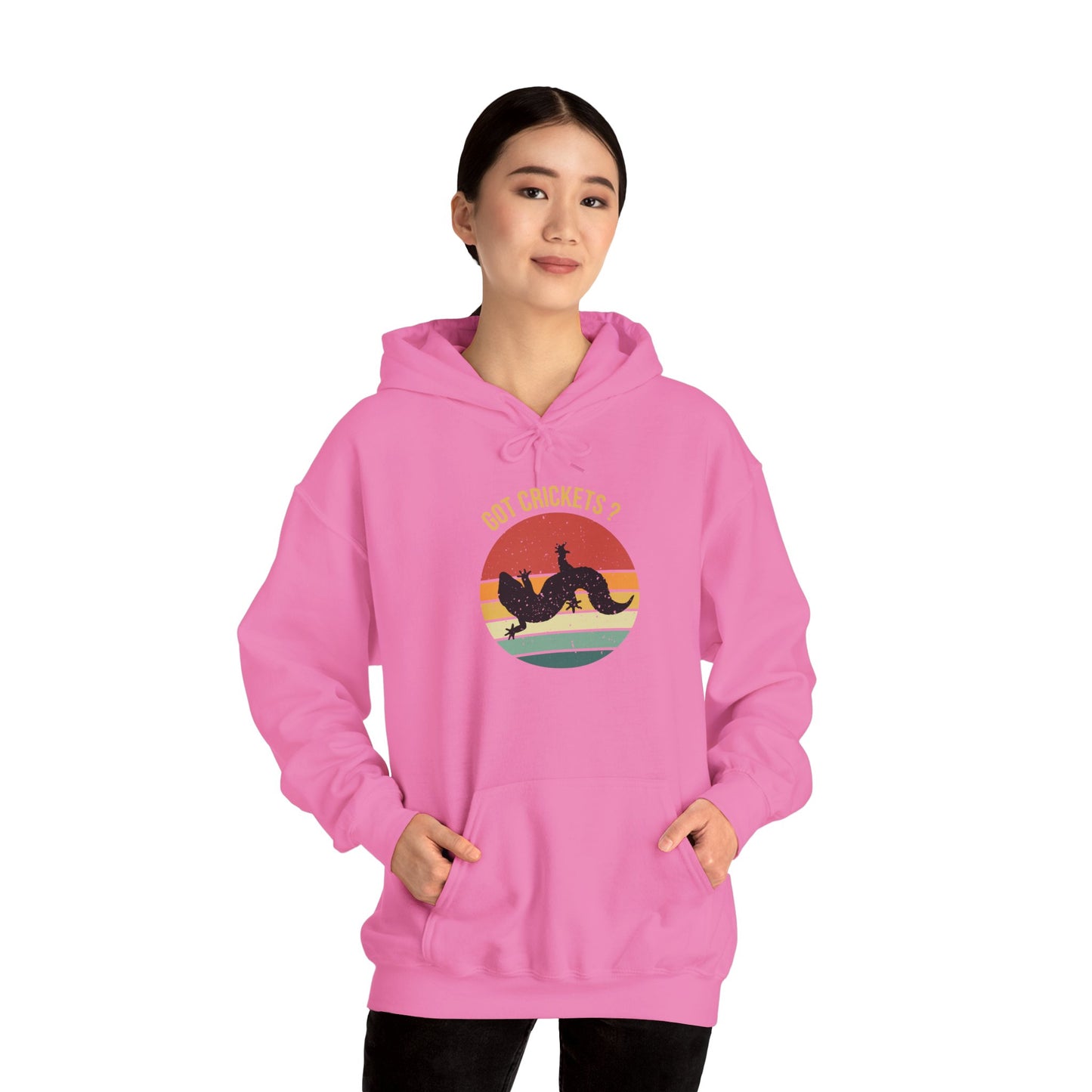 "Got Crickets" Unisex Hooded Sweatshirt with Bold Print - Great for Reptile Lovers