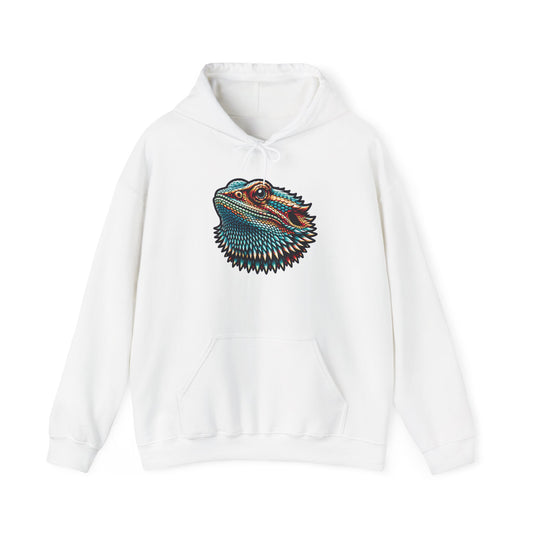 Beardie Head Unisex Hooded Sweatshirt with Bold Print - Great for Reptile Lovers