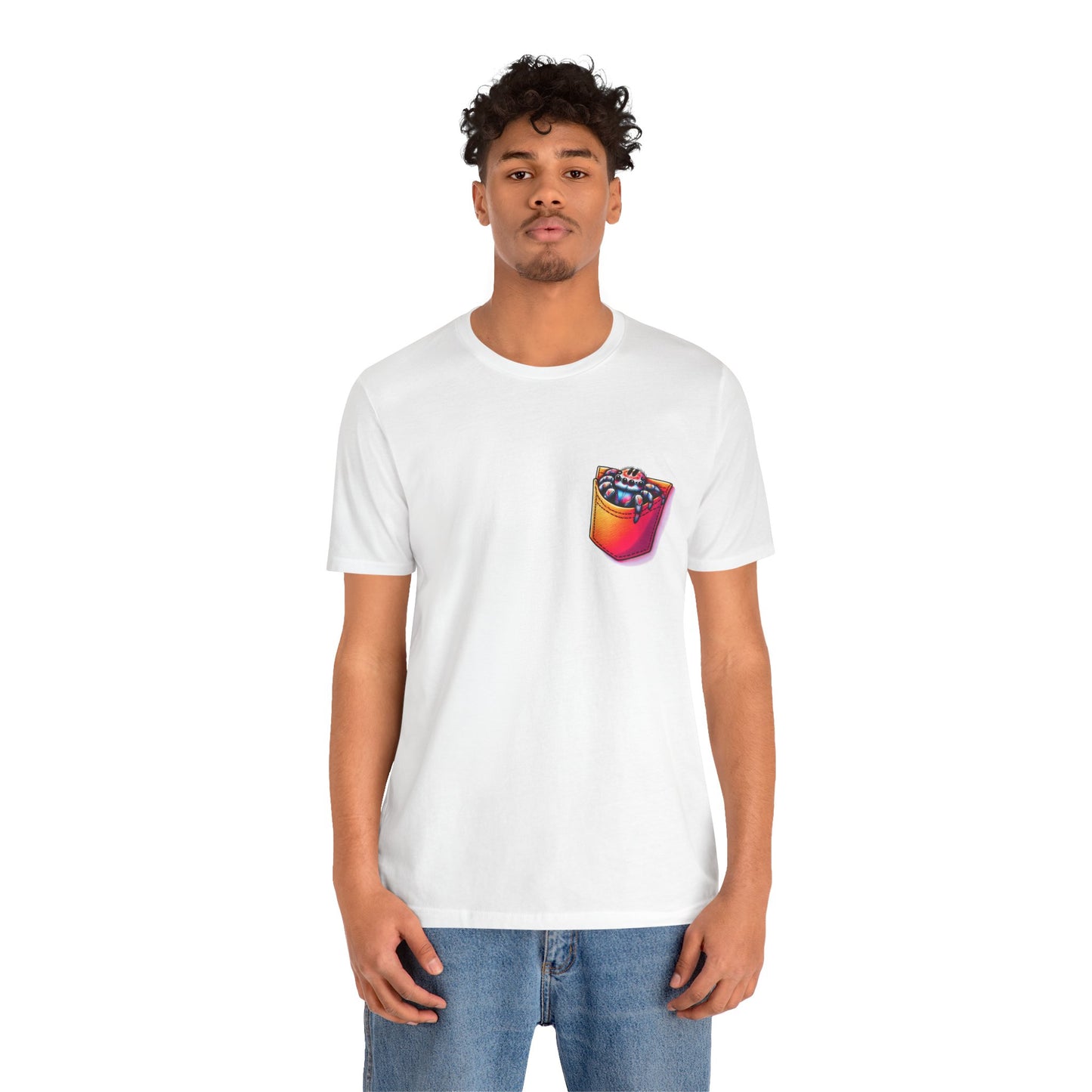 "Pocket Spider" Print Unisex Jersey Tee - Casual Everyday Wear - Great for Reptile Lovers