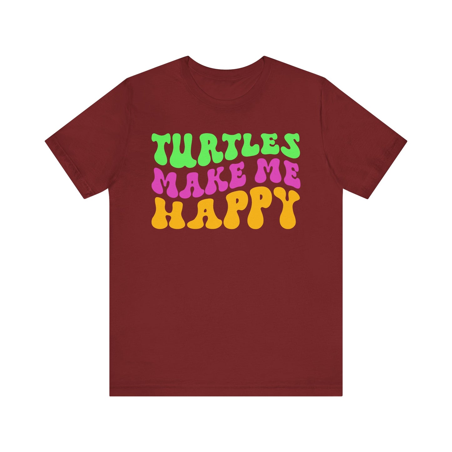 "Turtles Make Me Happy" Unisex Jersey Tee - Casual Everyday Wear - Great for Reptile Lovers