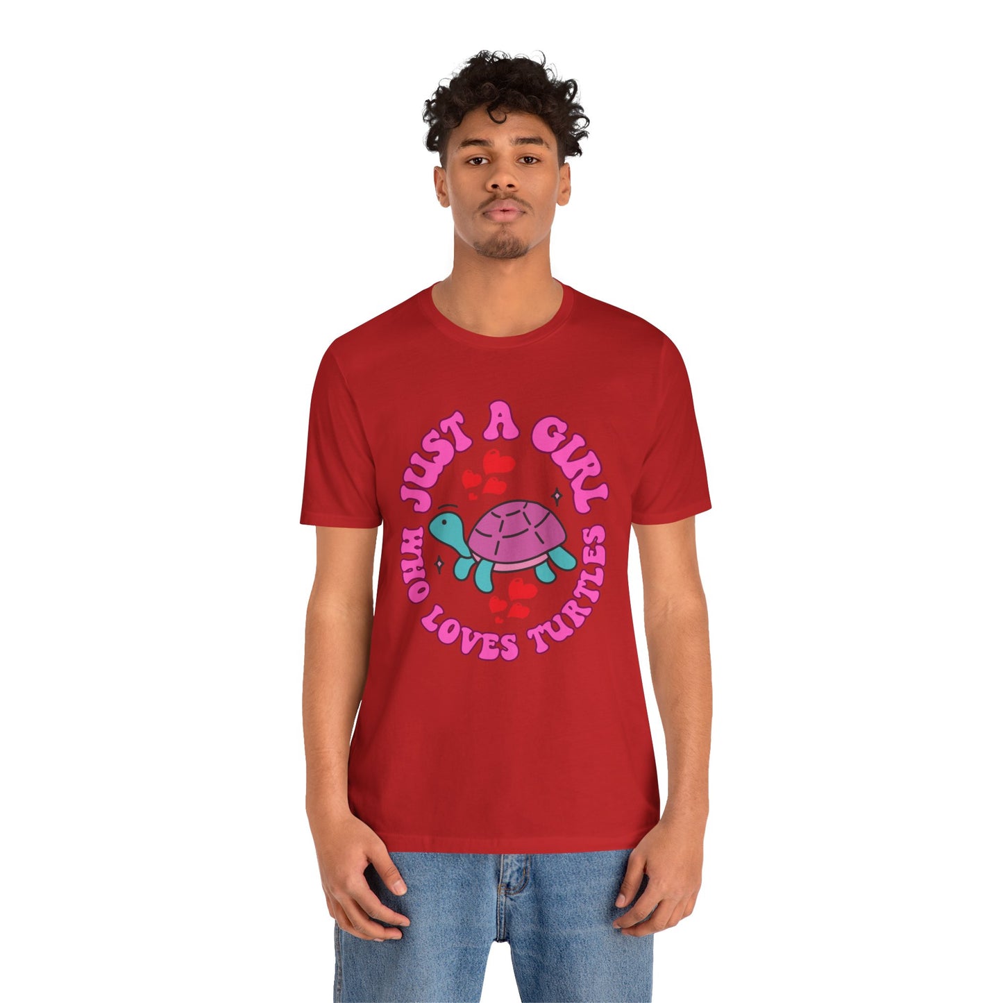"Just a Girl Who Loves Turtles" Unisex Jersey Tee - Casual Everyday Wear - Great for Reptile Lovers