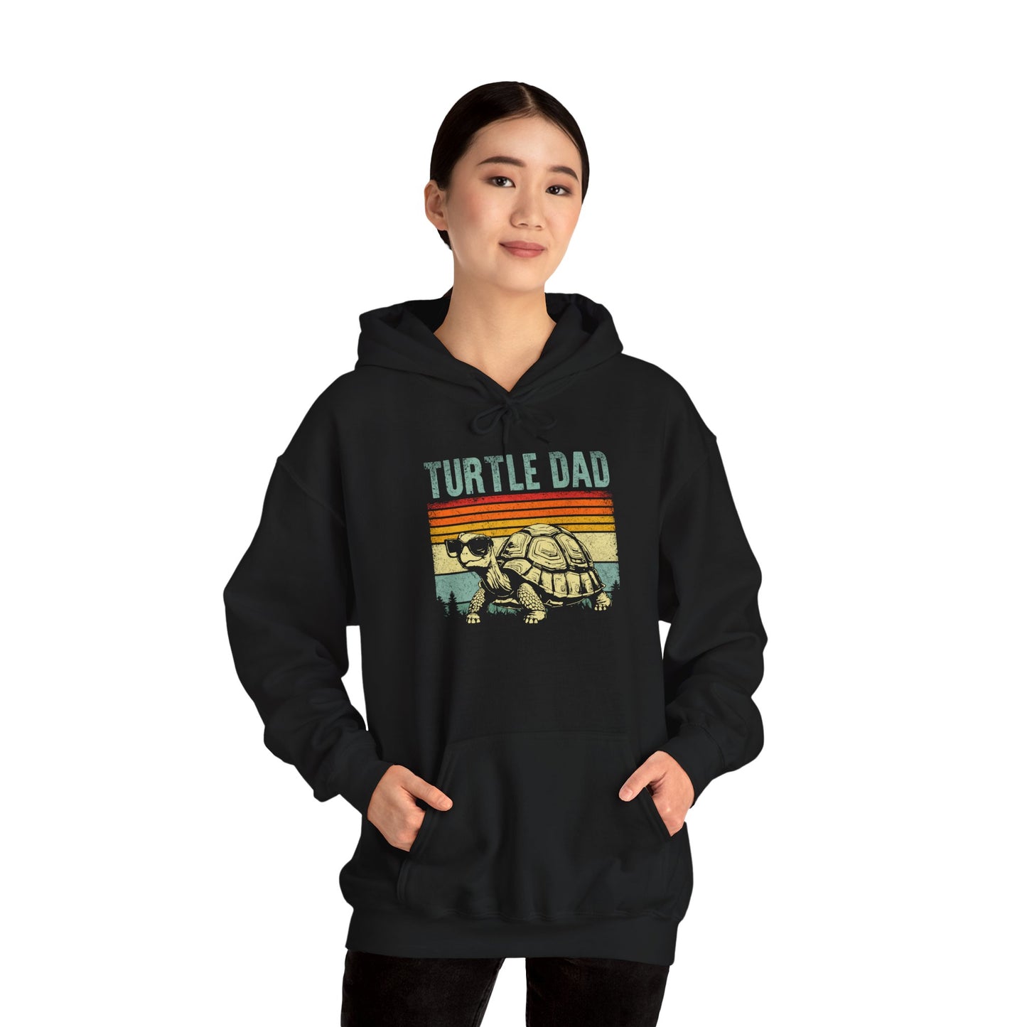 "Turtle Dad" Unisex Hooded Sweatshirt with Bold Print - Great for Reptile Lovers