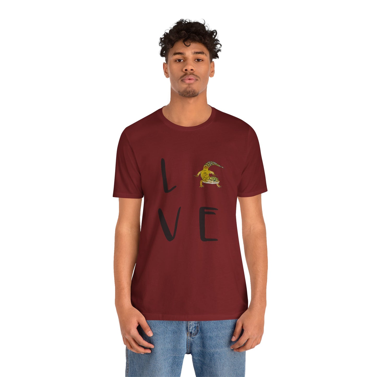 Leopard Gecko Love Unisex Jersey Tee - Casual Everyday Wear - Great for Reptile Lovers
