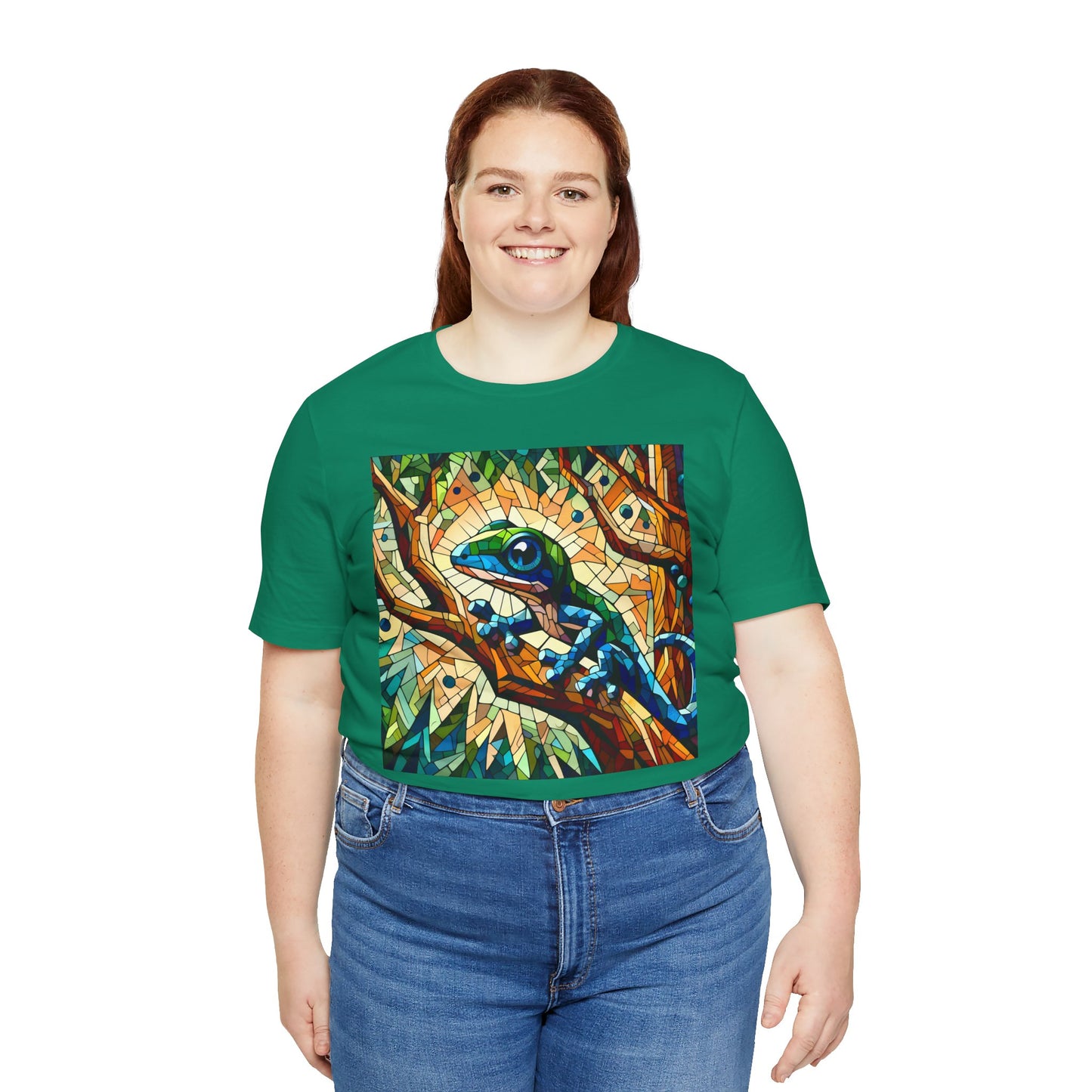 Stained Glass Lizard Unisex Jersey Tee - Casual Everyday Wear - Great for Reptile Lovers