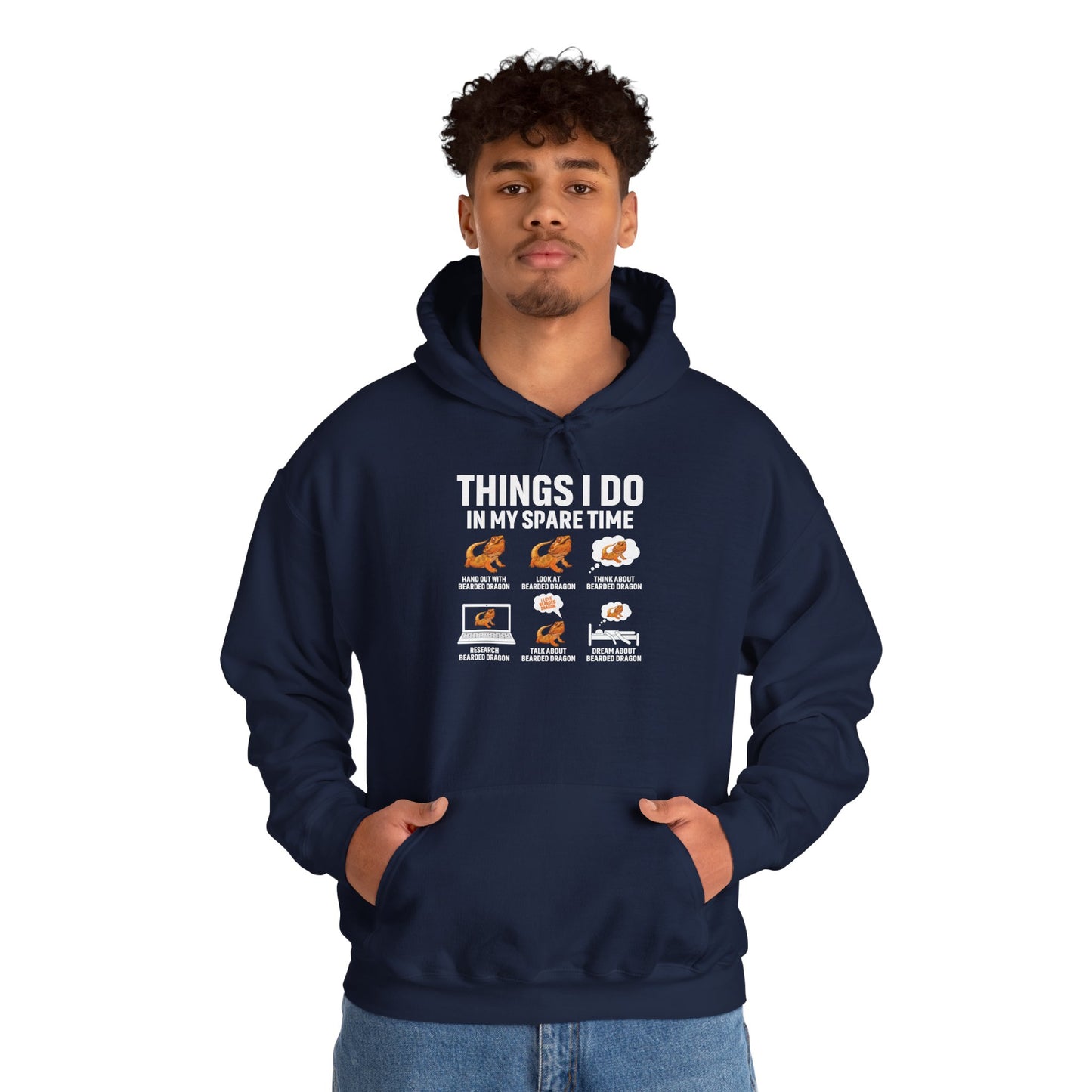 "Things I Do In My Spare Time" Unisex Hooded Sweatshirt with Bold Print - Great for Reptile Lovers