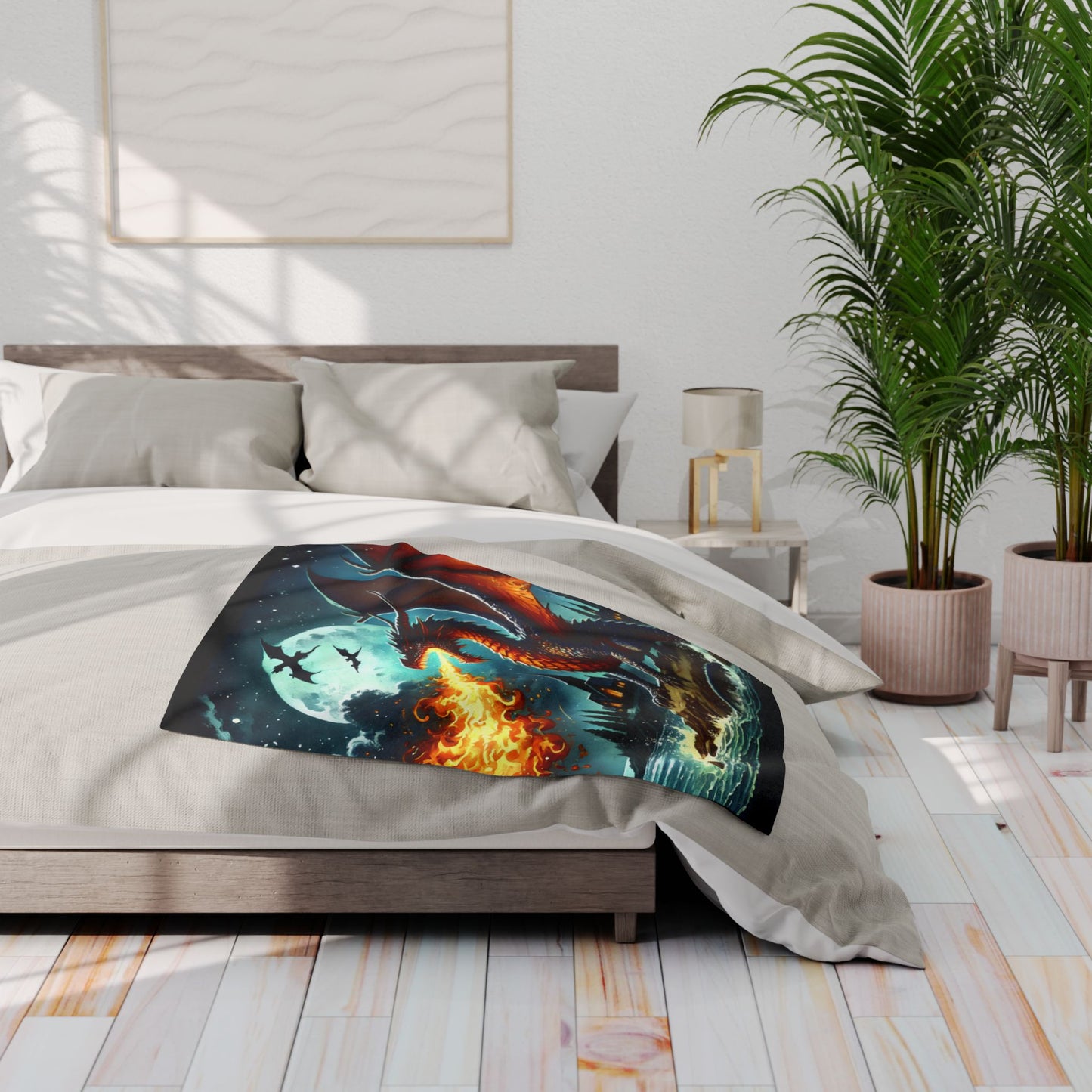 Fire-Breathing Dragon Cozy Arctic Fleece Blanket | Perfect for Home Decor, Gifting, and Cozy Nights - Snuggle up with a Dragon