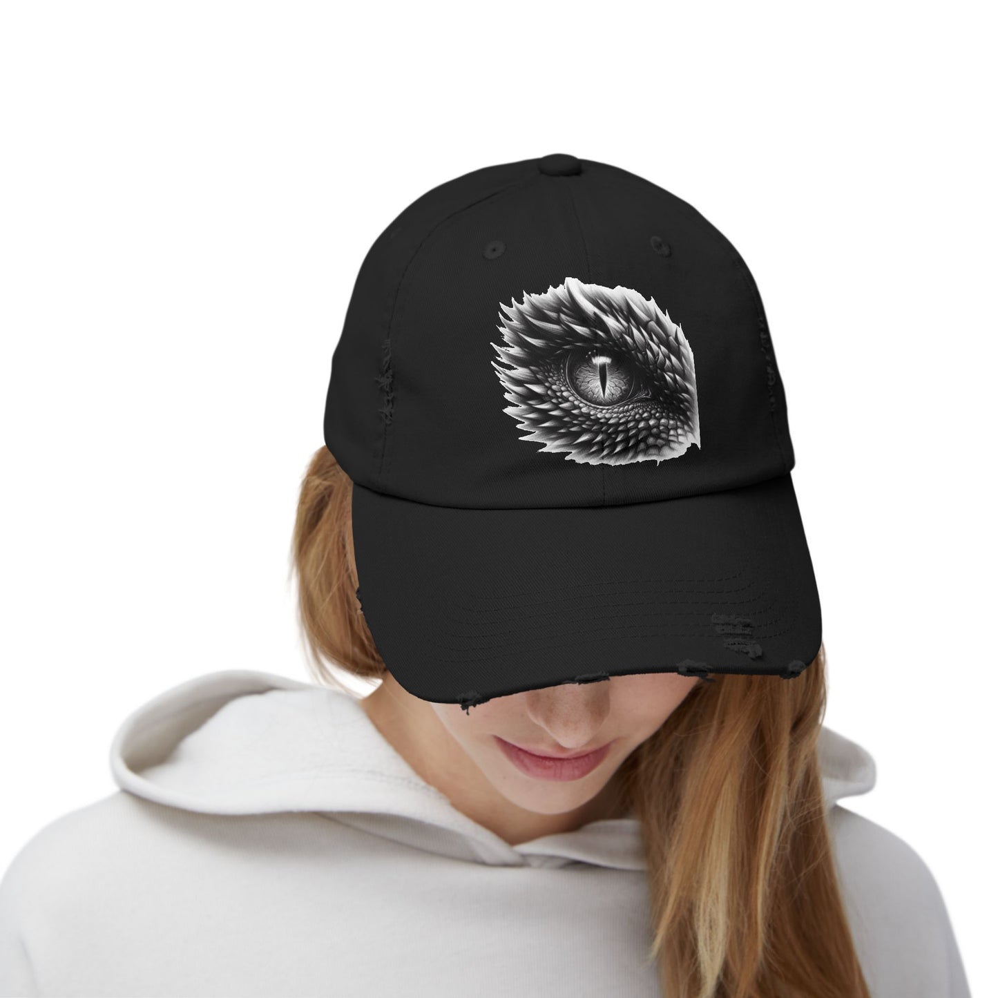 Reptile Eye Unisex Distressed Cap - Casual Streetwear Hat for Everyday Use - Great for Reptile Lovers