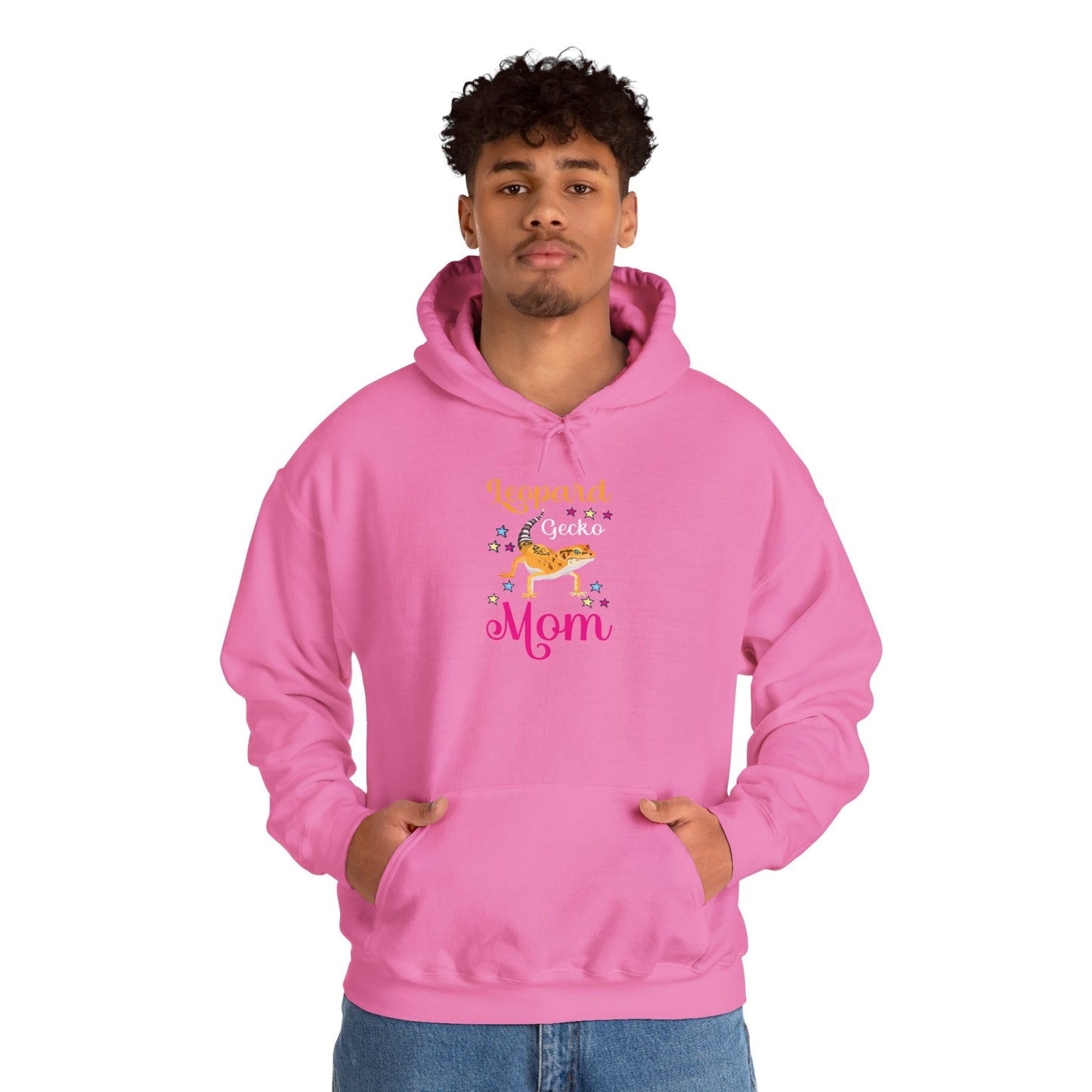 "Leopard Mom" Unisex Hooded Sweatshirt with Bold Print - Great for Reptile Lovers