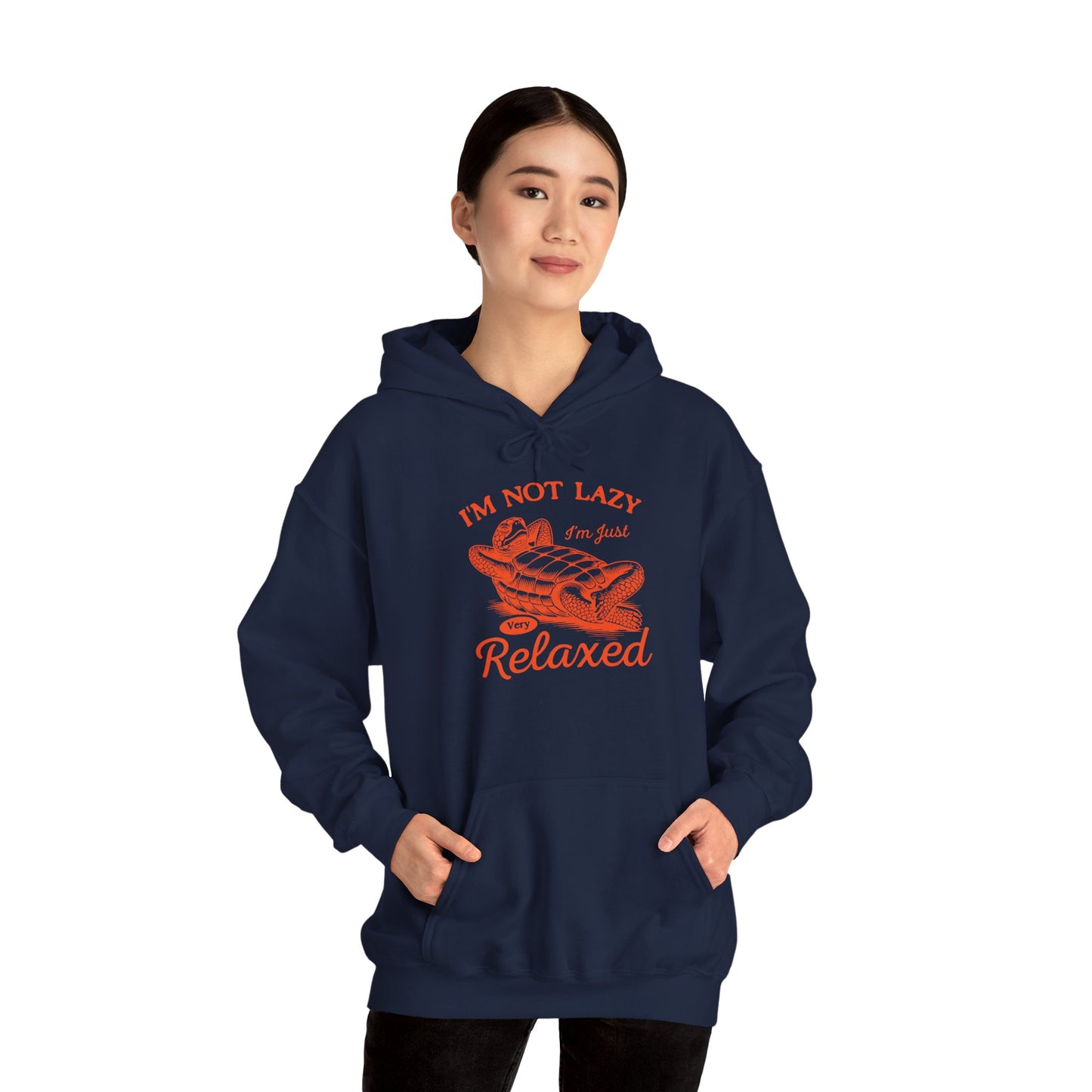 "I'm Not Lazy" Cozy Unisex Hooded Sweatshirt with Bold Print - Great for Reptile Lovers