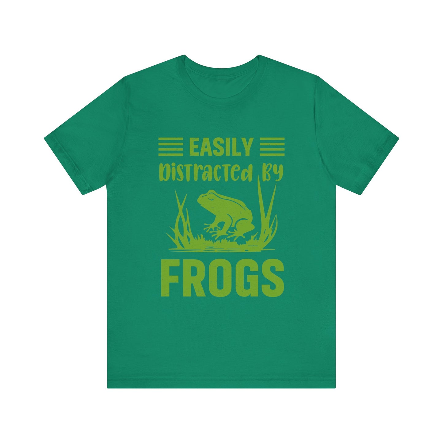 "Easily Distracted by Frogs" Print Unisex Jersey Tee - Casual Everyday Wear - Great for Reptile Lovers