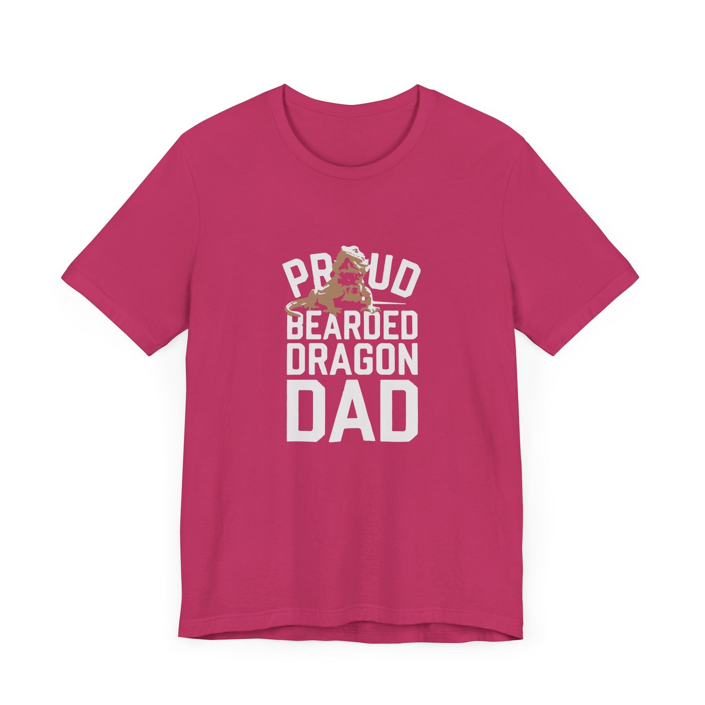 "Proud Bearded Dragon Dad" Print Unisex Jersey Tee - Casual Everyday Wear - Great for Reptile Lovers
