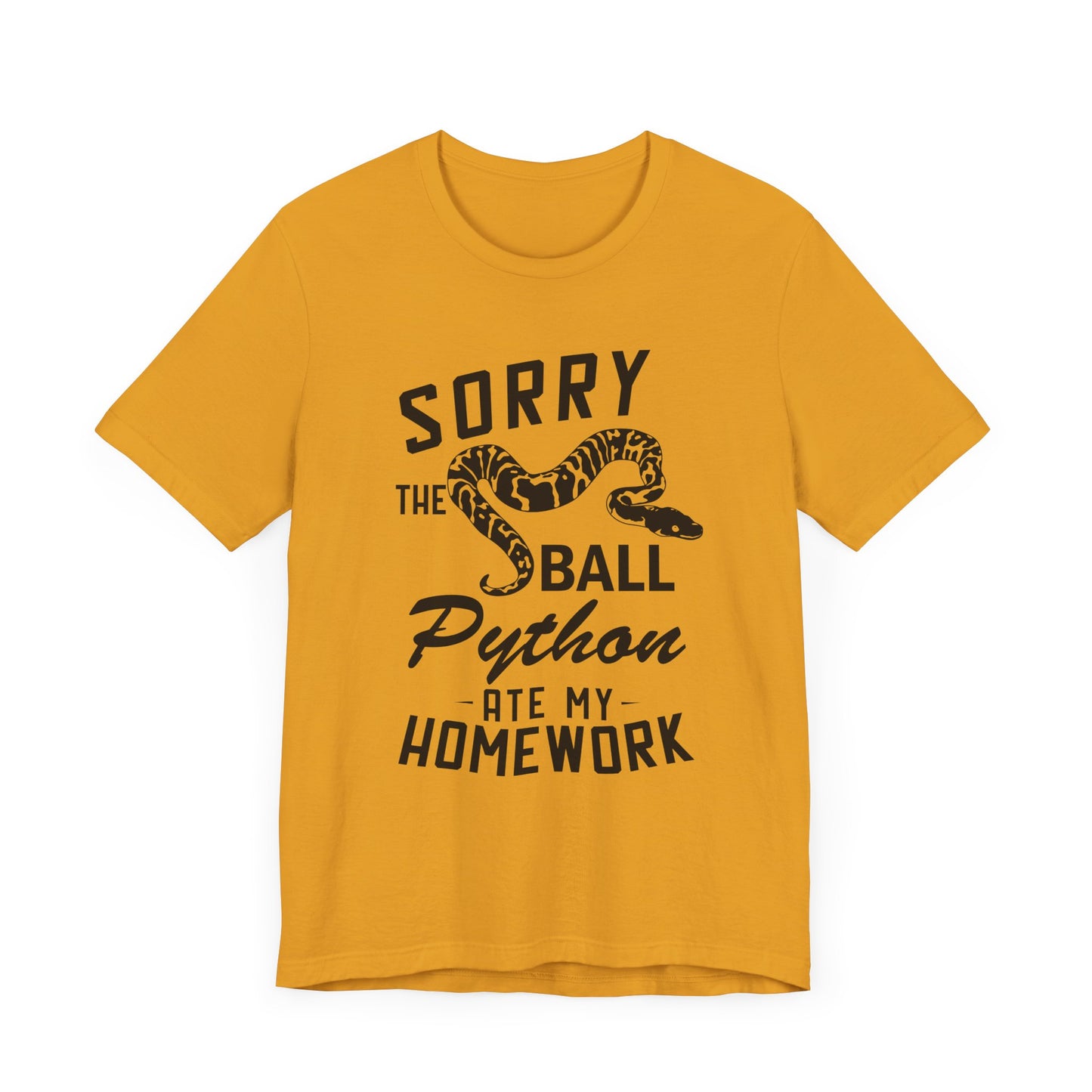 "The Ball Python Ate My Homework" Unisex Jersey Tee - Casual Everyday Wear - Great for Reptile Lovers