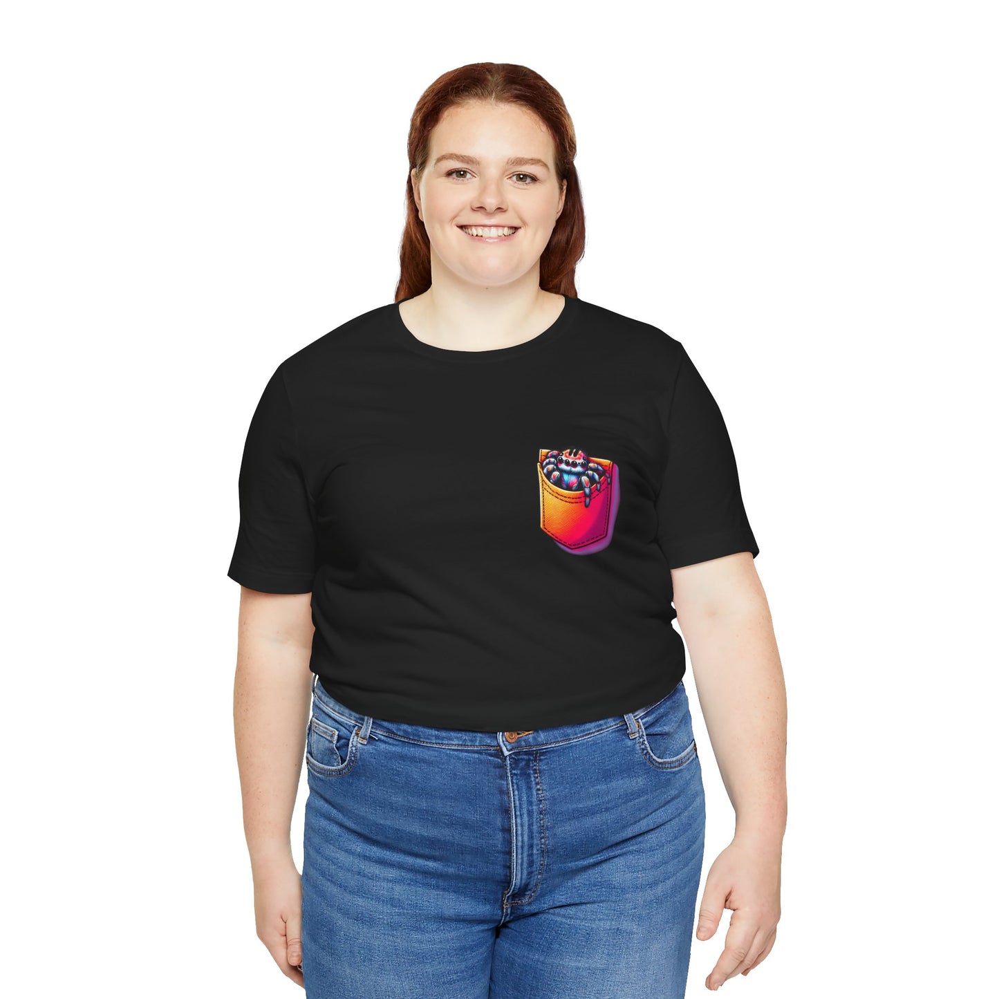 "Pocket Spider" Print Unisex Jersey Tee - Casual Everyday Wear - Great for Reptile Lovers