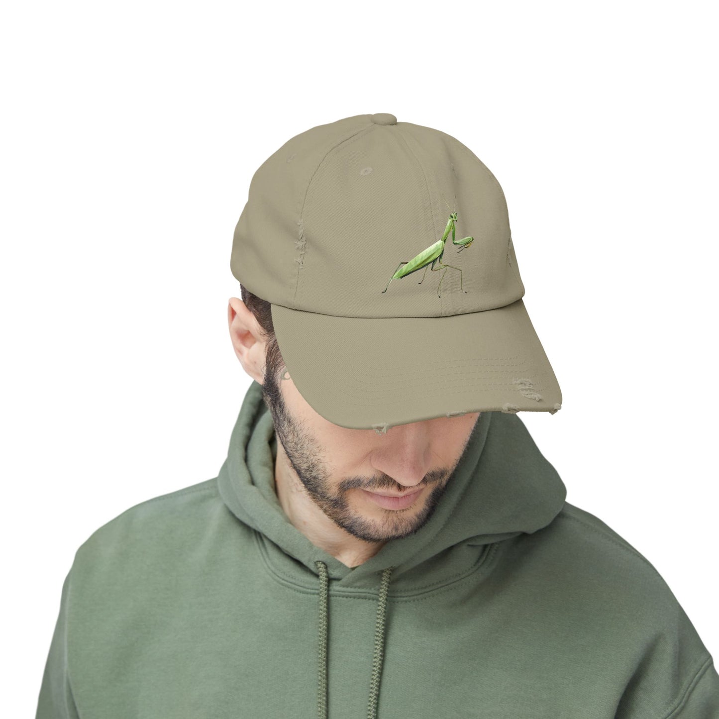 Praying Mantis Unisex Distressed Cap - Casual Streetwear Hat for Everyday Use - Great for Reptile Lovers