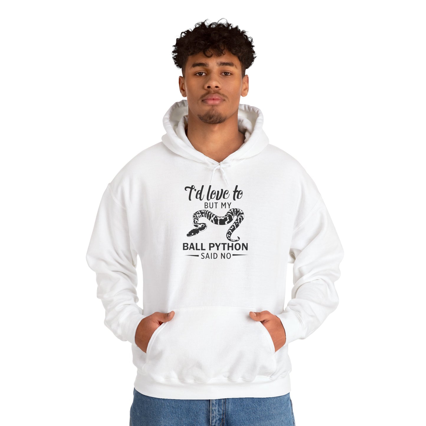 "Ball Python Said No" Cozy Unisex Hooded Sweatshirt with Bold Print - Great for Reptile Lovers