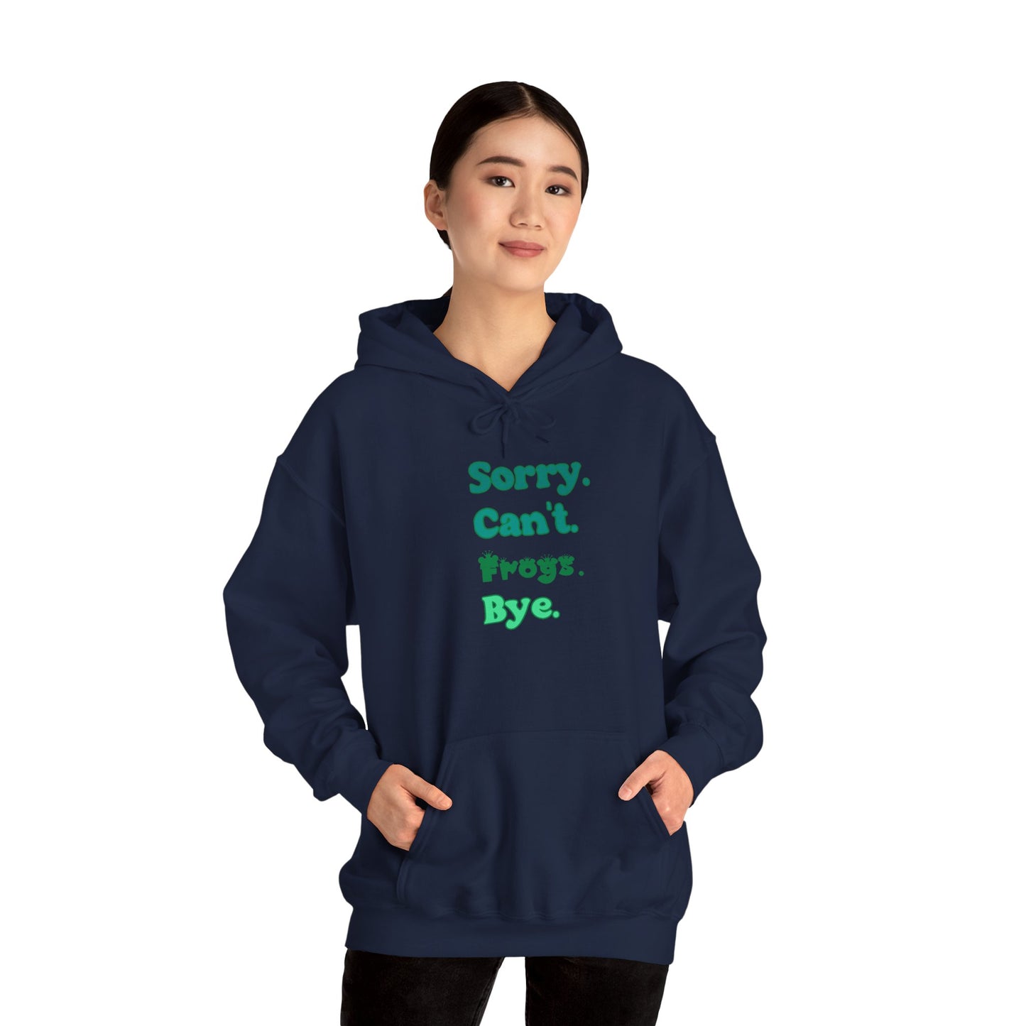 "Sorry Can't Frogs Bye" Cozy Unisex Hooded Sweatshirt with Bold Print - Great for Reptile Lovers