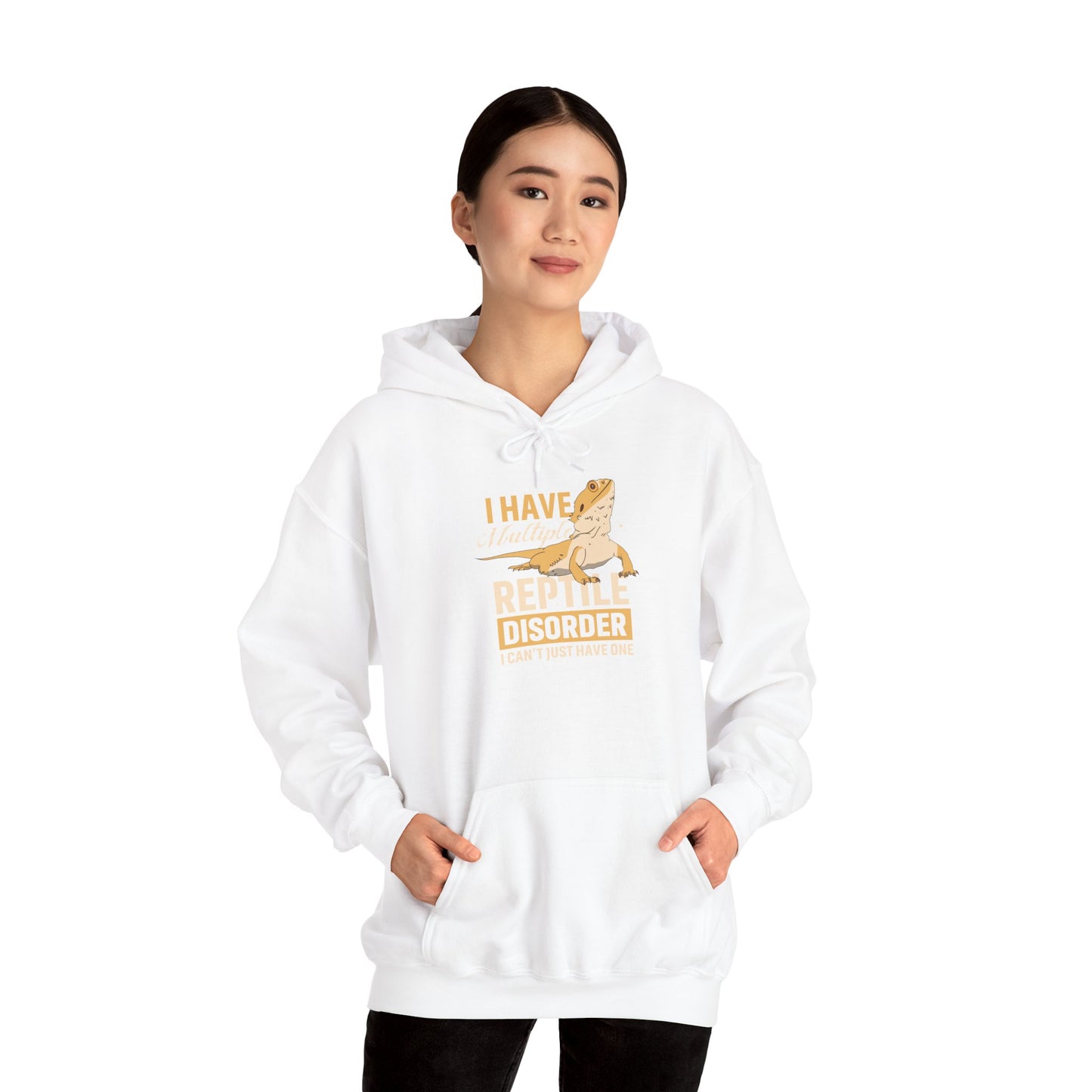 "Multiple Reptile Disorder" Unisex Hooded Sweatshirt with Bold Print - Great for Reptile Lovers