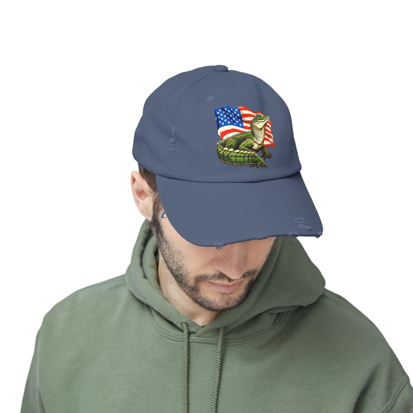 Gator Flag Unisex Distressed Cap - Casual Streetwear Hat for Everyday Use - Great for Reptile Lovers