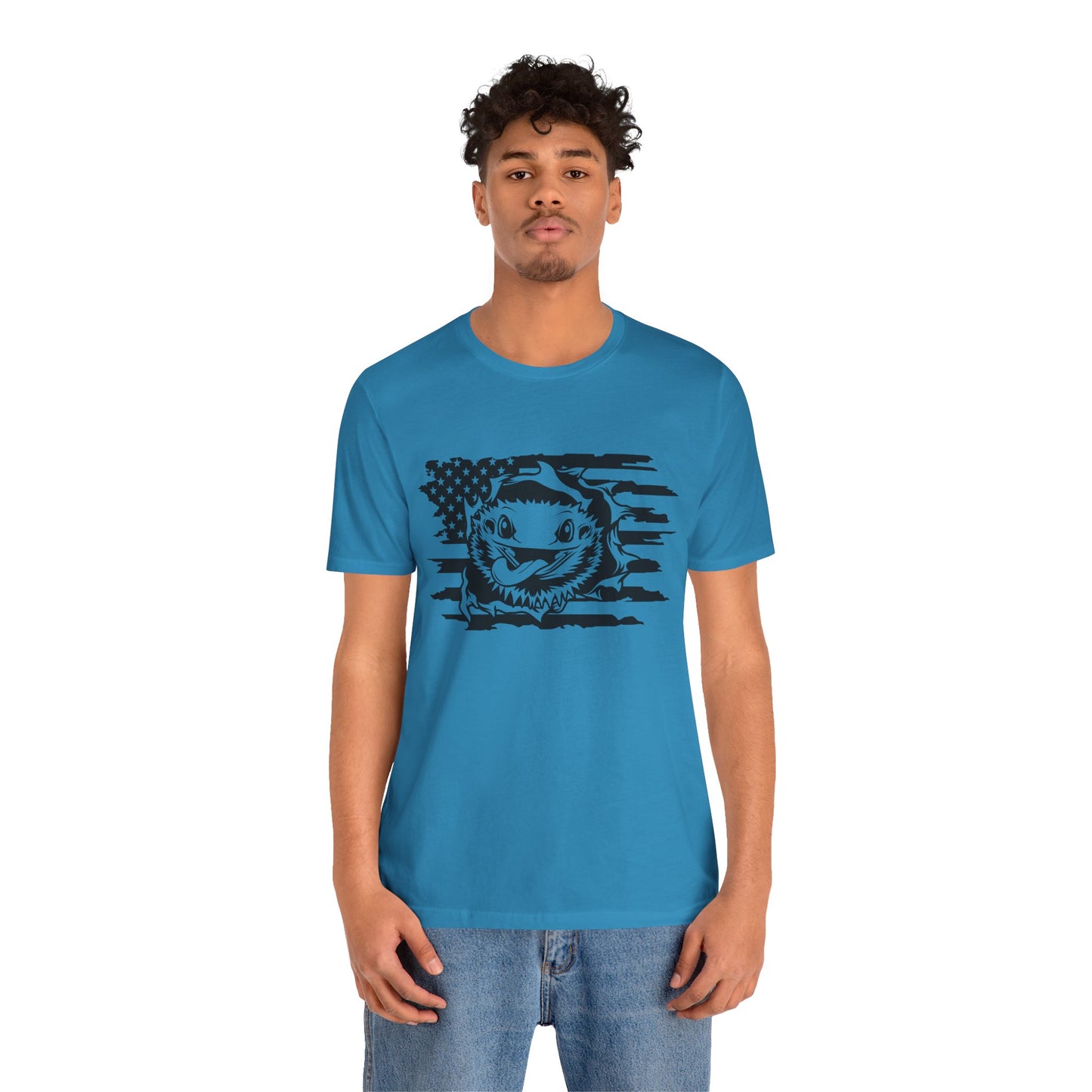 Beardie Flag Exit Unisex Jersey Tee - Casual Everyday Wear - Great for Reptile Lovers