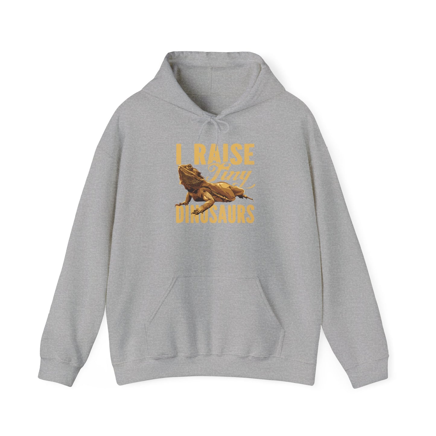 "I Raise Tiny Dinosaurs" Cozy Unisex Hooded Sweatshirt with Bold Print - Great for Reptile Lovers