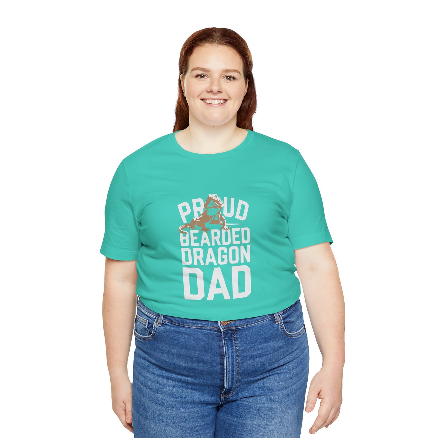"Proud Bearded Dragon Dad" Print Unisex Jersey Tee - Casual Everyday Wear - Great for Reptile Lovers