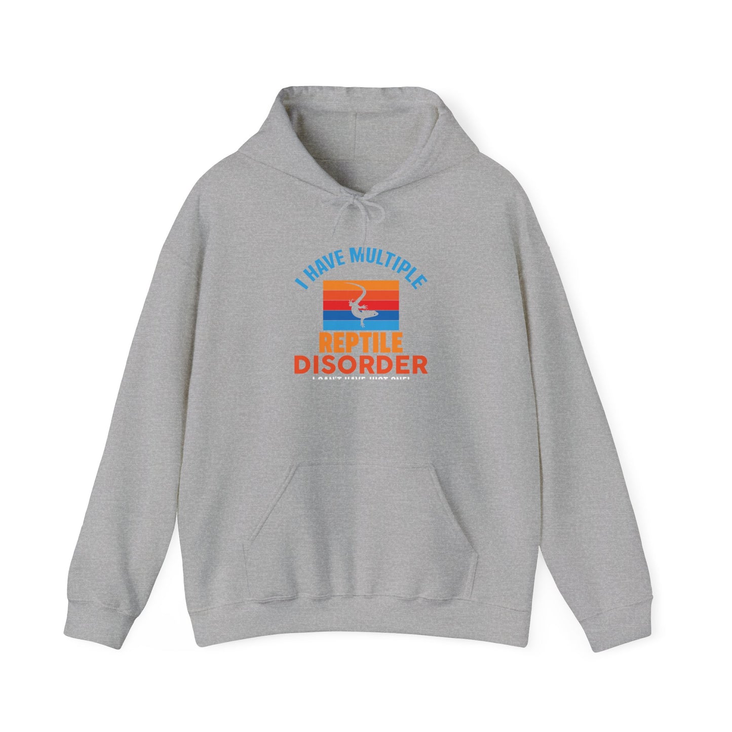 "Multiple Reptile Disorder" Cozy Unisex Hooded Sweatshirt with Bold Print - Great for Reptile Lovers