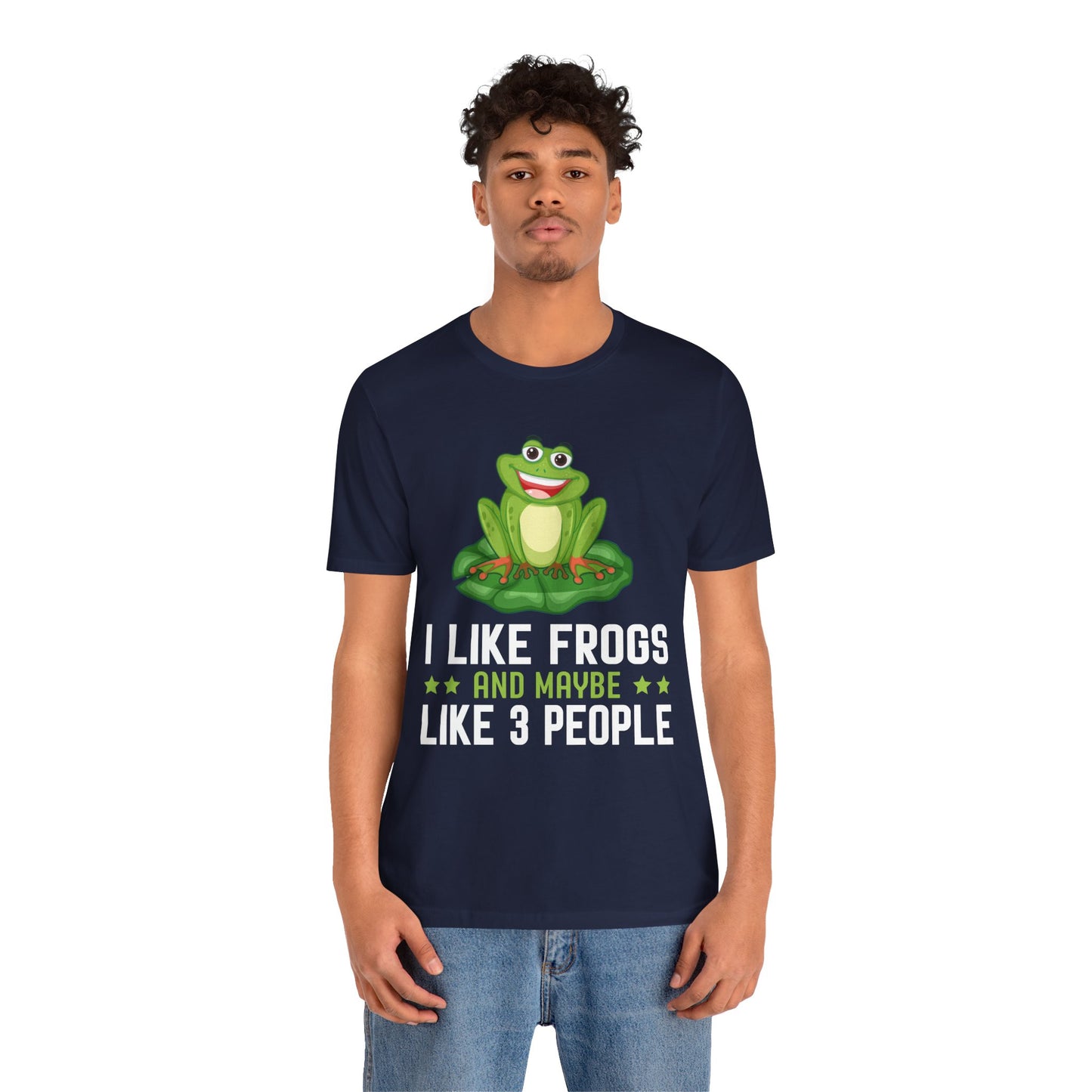 "Frogs and Maybe 3 People" Unisex Jersey Tee - Casual Everyday Wear - Great for Frog Lovers