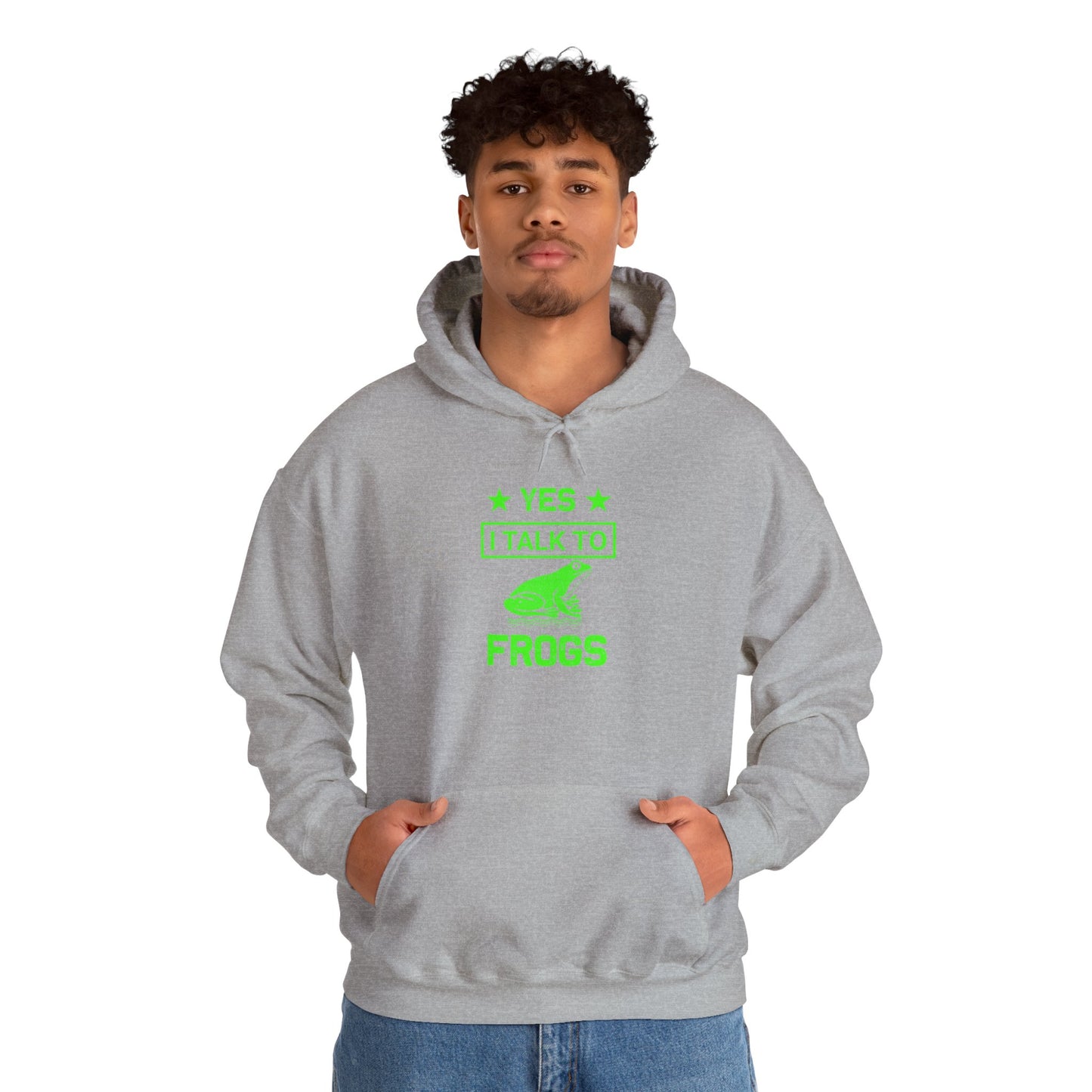 "I Talk to Frogs" Unisex Hooded Sweatshirt with Bold Print - Great for Reptile Lovers