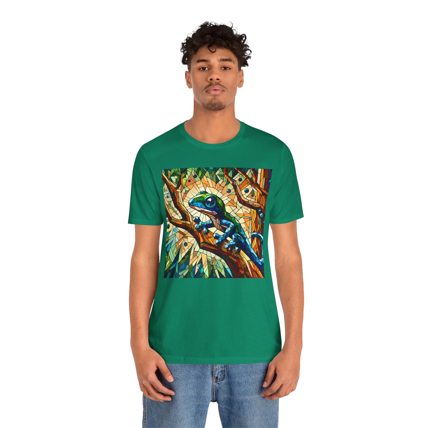 Stained Glass Lizard Unisex Jersey Tee - Casual Everyday Wear - Great for Reptile Lovers