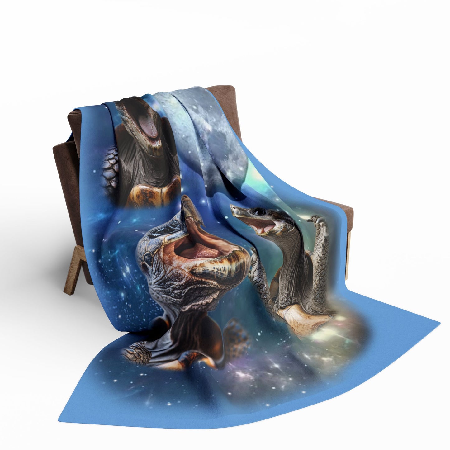 Turtles Howling at the Moon Cozy Arctic Fleece Blanket | Perfect for Home Decor, Gifting, and Cozy Nights - Snuggle up with a Reptile