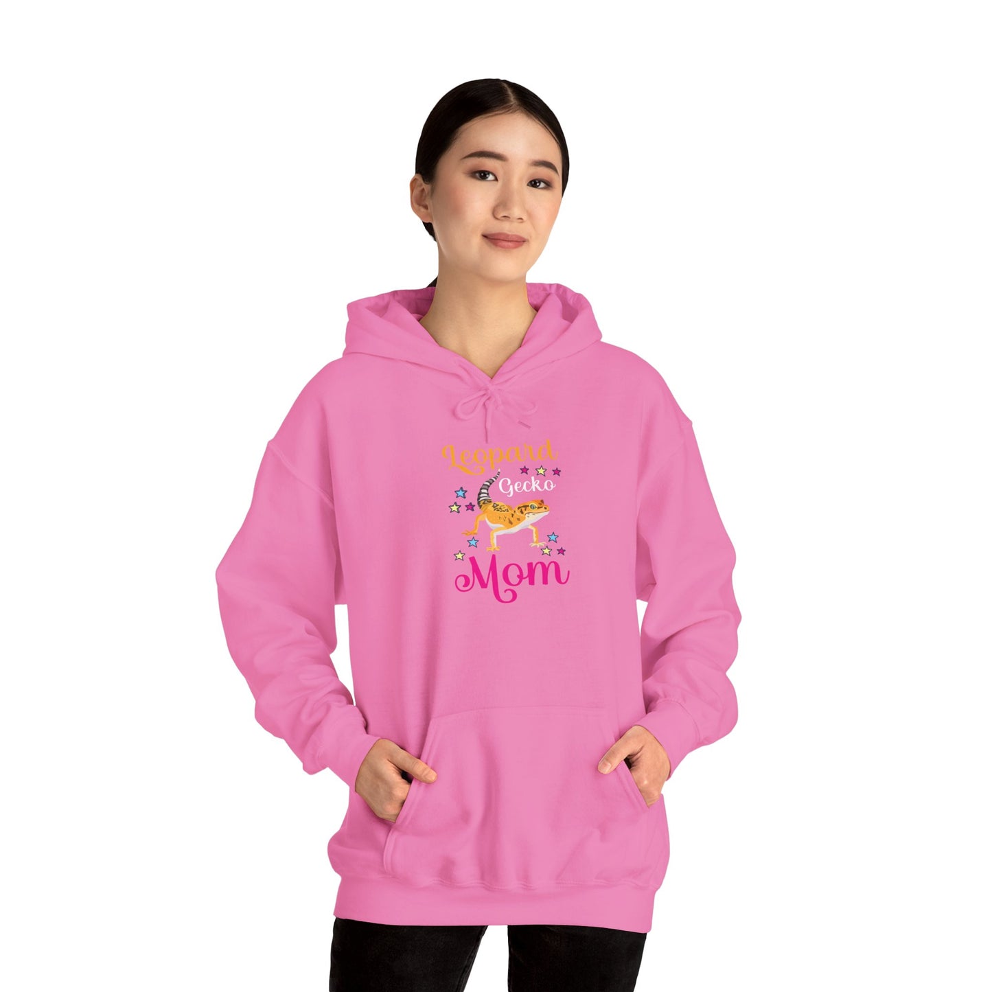 "Leopard Mom" Unisex Hooded Sweatshirt with Bold Print - Great for Reptile Lovers