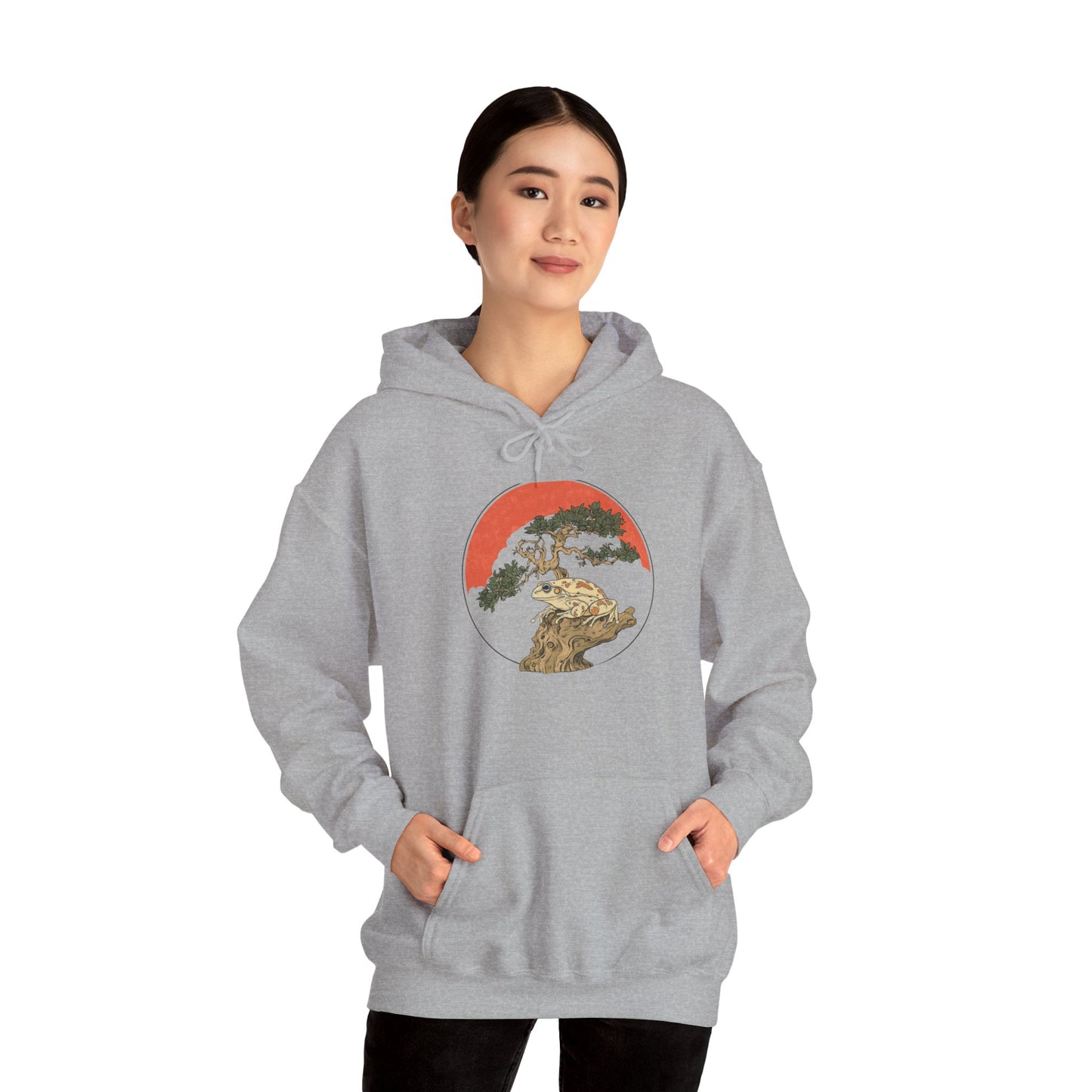 Bonsai Frog Unisex Hooded Sweatshirt with Bold Print - Great for Reptile Lovers