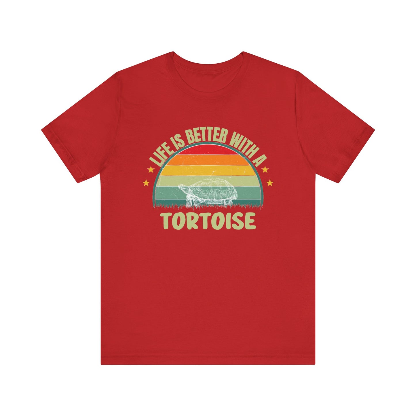"Life is Better with a Tortoise" Unisex Jersey Tee - Casual Everyday Wear - Great for Reptile Lovers