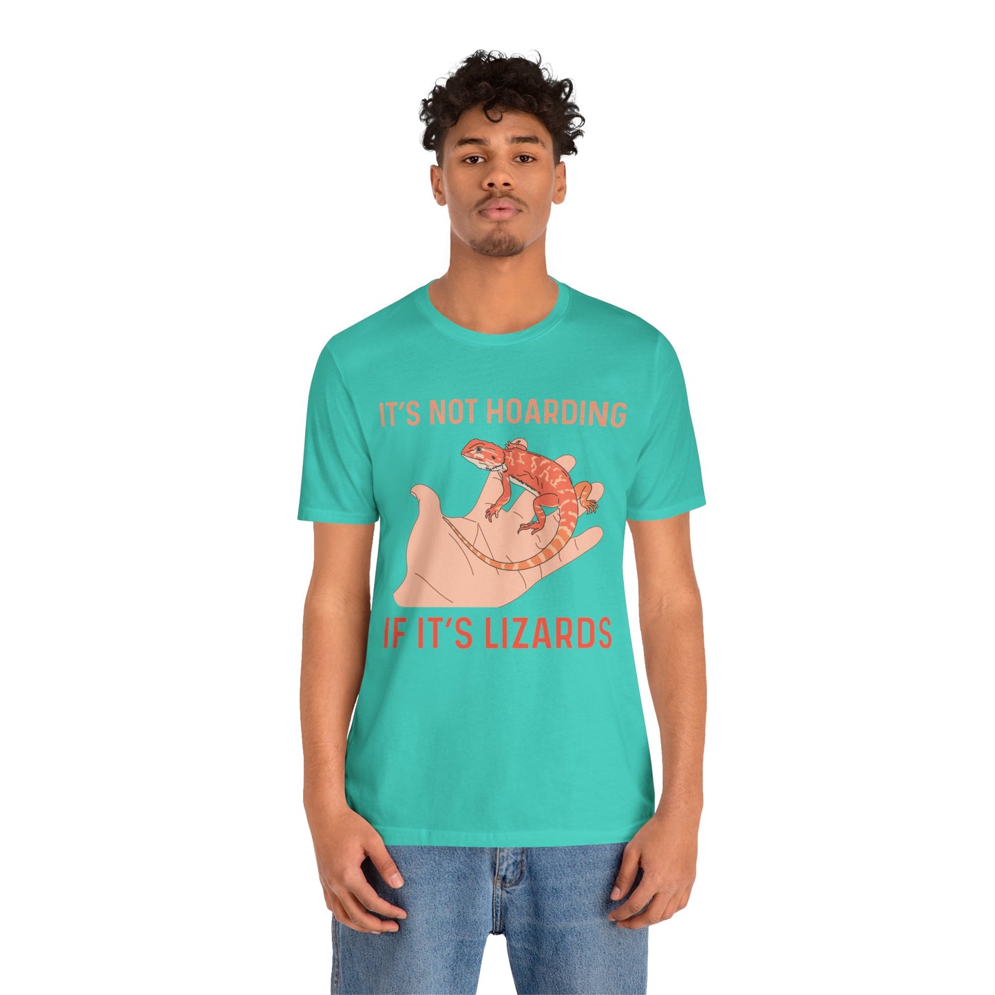 "It's Not Hoarding If It's Lizards" Unisex Jersey Tee - Casual Everyday Wear - Great for Reptile Lovers