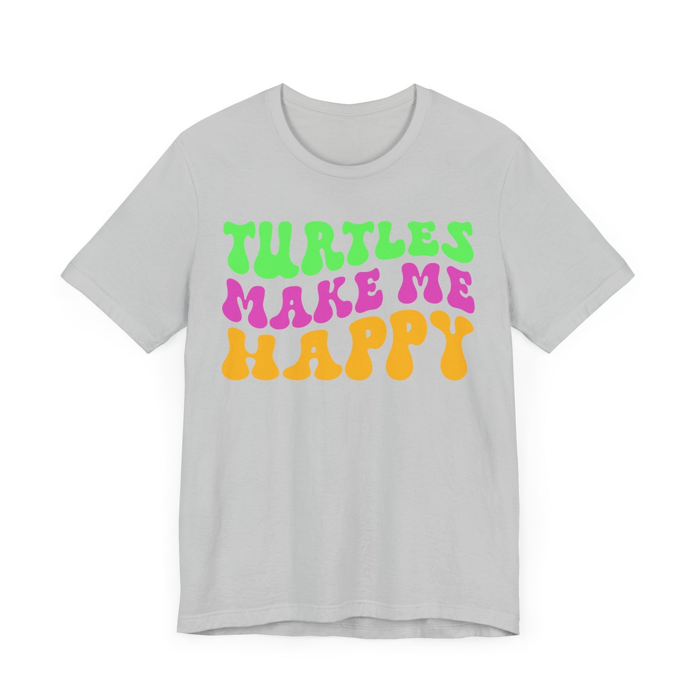 "Turtles Make Me Happy" Unisex Jersey Tee - Casual Everyday Wear - Great for Reptile Lovers