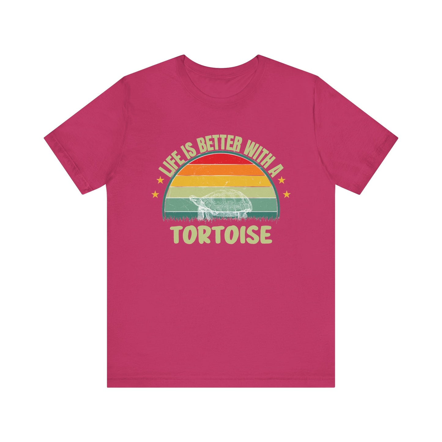 "Life is Better with a Tortoise" Unisex Jersey Tee - Casual Everyday Wear - Great for Reptile Lovers