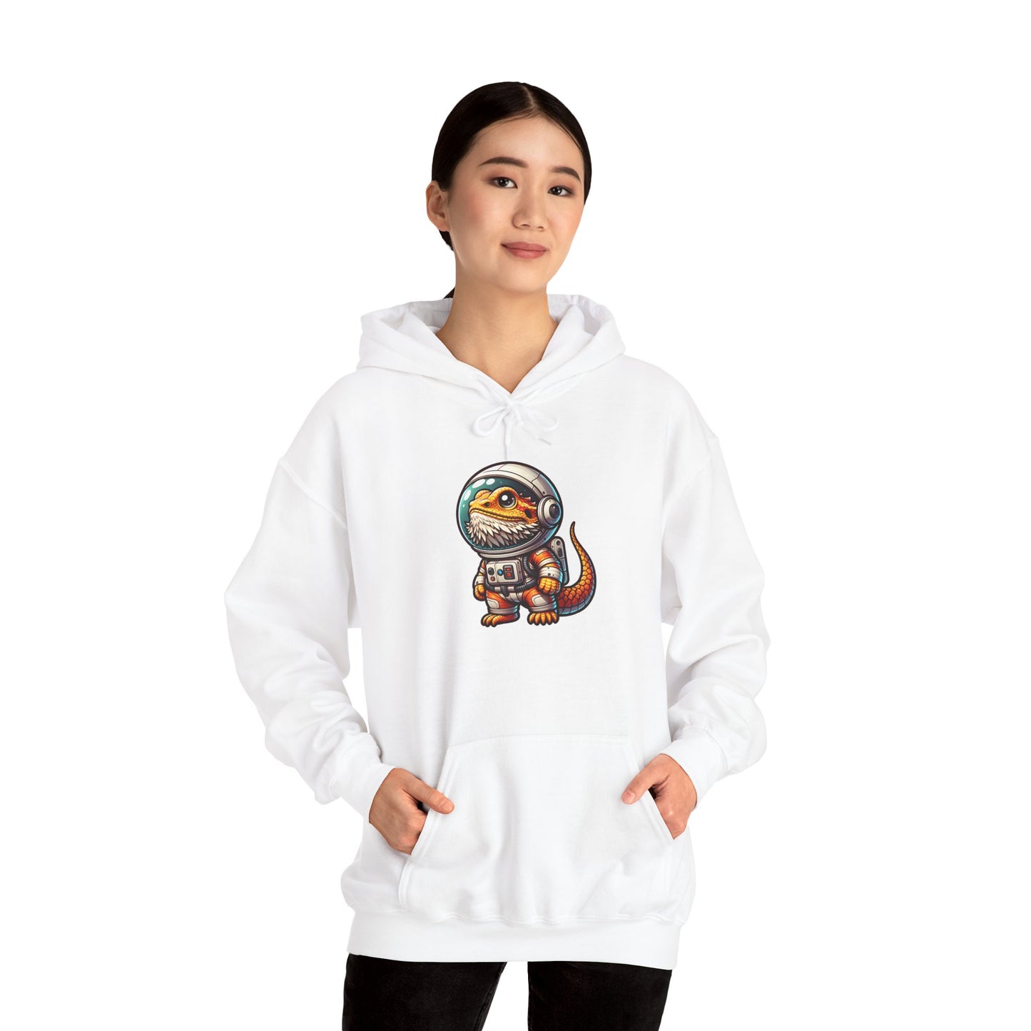 Space Beardie Unisex Hooded Sweatshirt with Bold Print - Great for Reptile Lovers