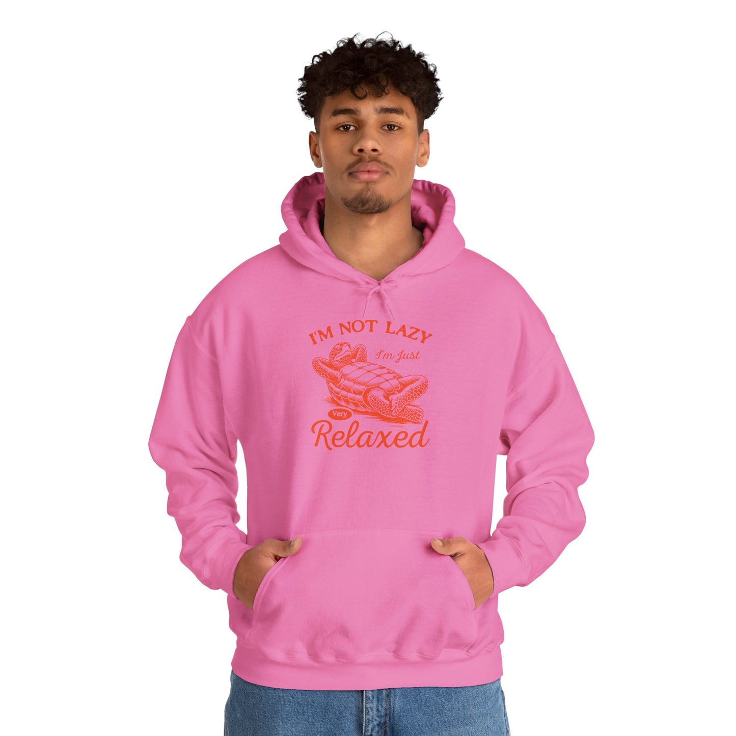 "I'm Not Lazy" Cozy Unisex Hooded Sweatshirt with Bold Print - Great for Reptile Lovers