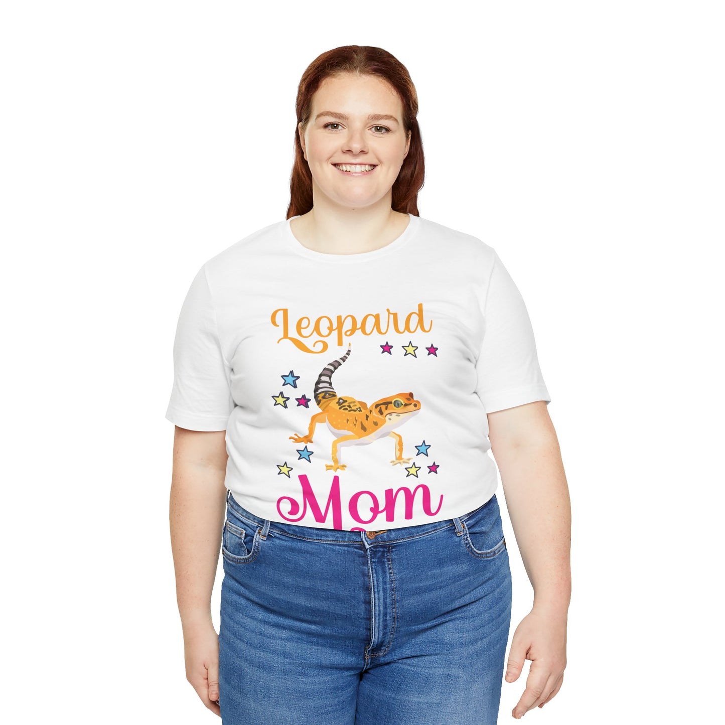 "Leopard Gecko Mom" Print Unisex Jersey Tee - Casual Everyday Wear - Great for Reptile Lovers