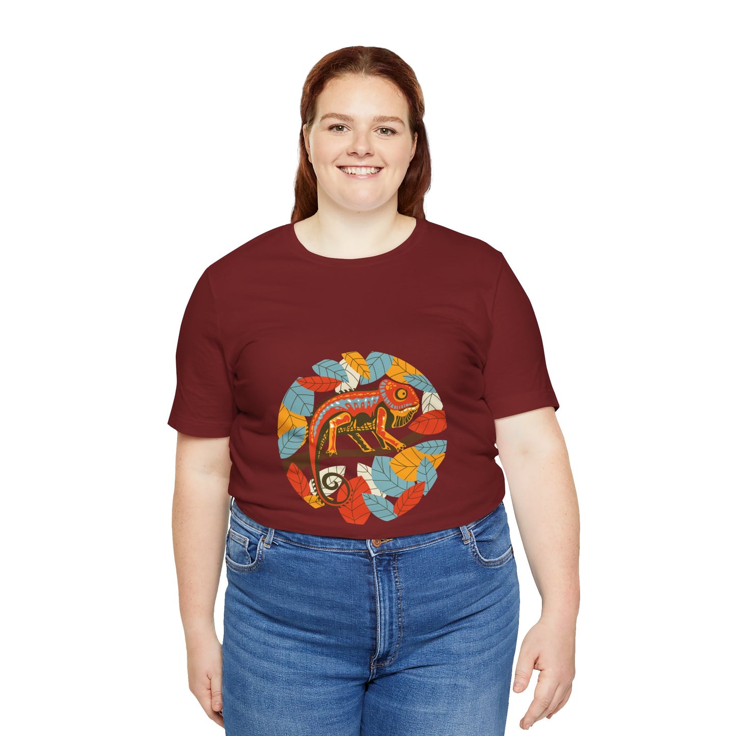 Leafy Chameleon Unisex Jersey Tee - Casual Everyday Wear - Great for Reptile Lovers