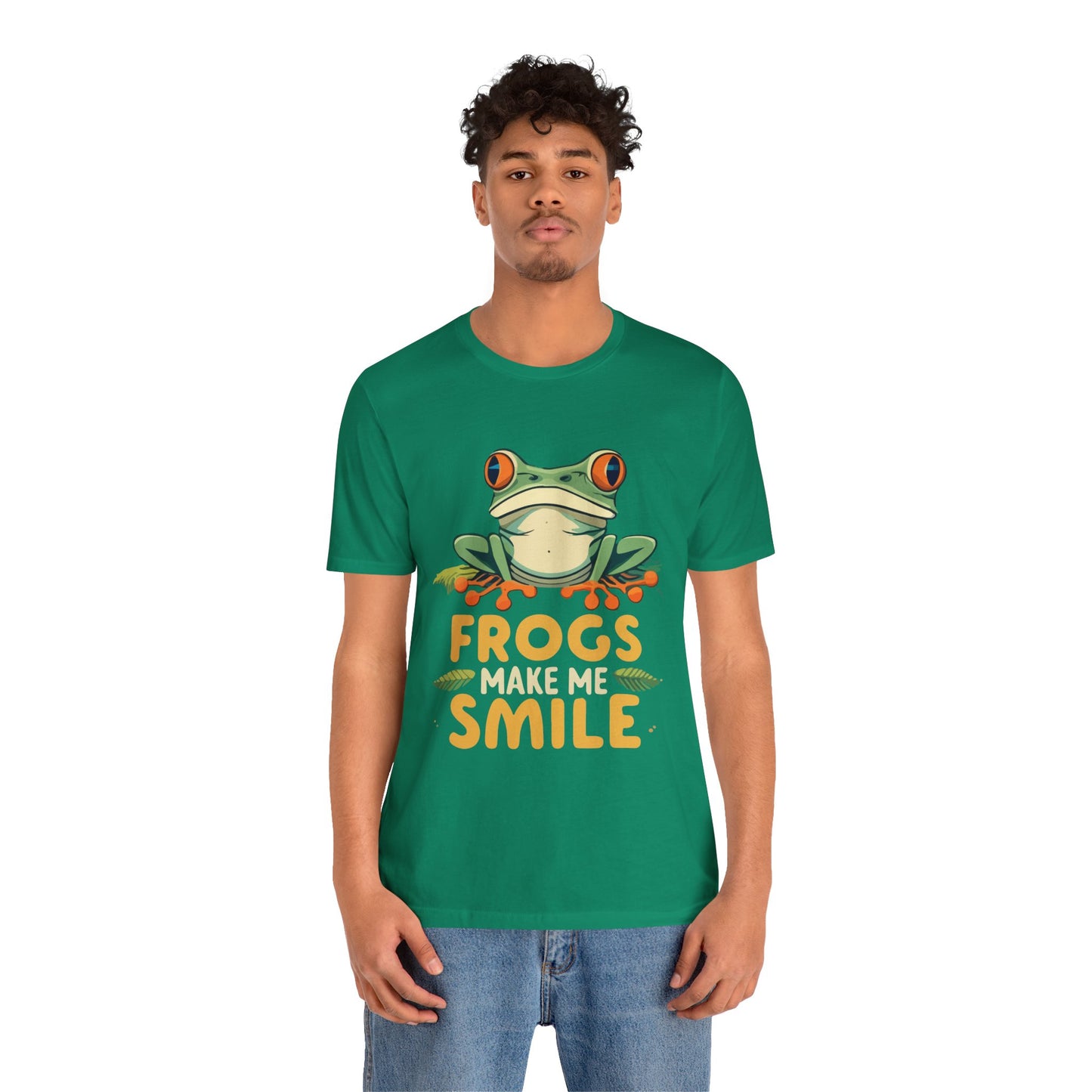 "Frogs Make Me Smile" Unisex Jersey Tee - Casual Everyday Wear - Great for Reptile Lovers