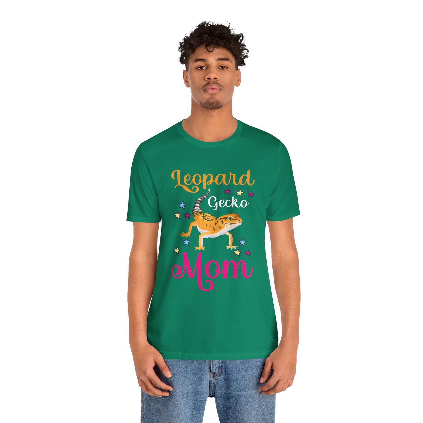 "Leopard Gecko Mom" Print Unisex Jersey Tee - Casual Everyday Wear - Great for Reptile Lovers